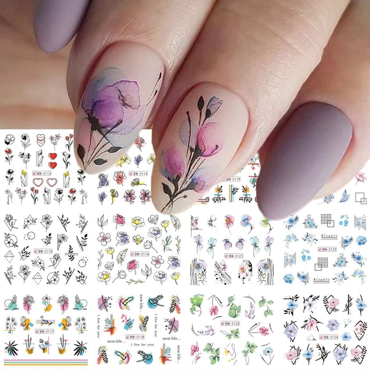 Jenna Manicure Water Transfer Nail Art Decals Stickers- Sapphire Series 154  - Price in India, Buy Jenna Manicure Water Transfer Nail Art Decals Stickers-  Sapphire Series 154 Online In India, Reviews, Ratings