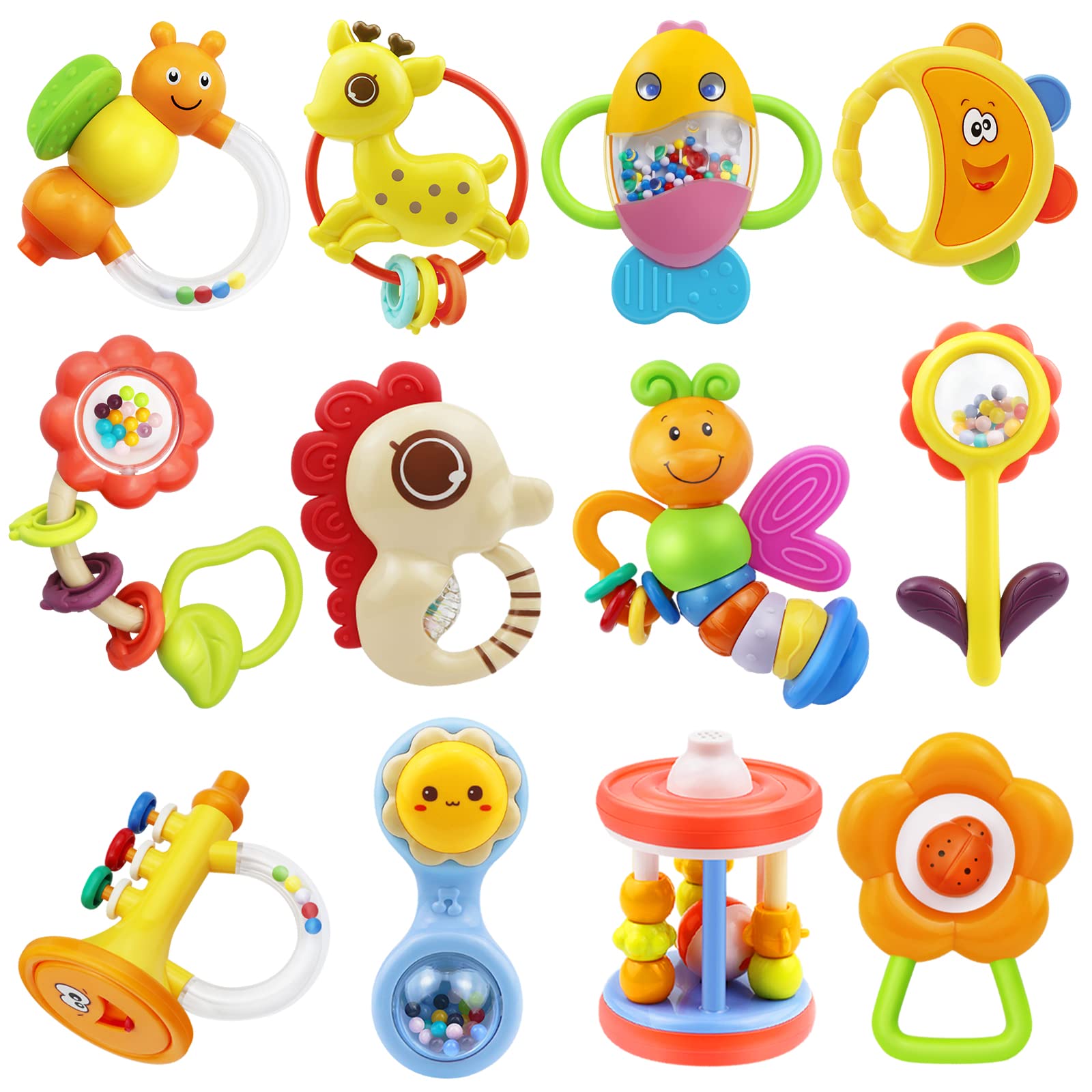 Yiosion Baby Rattle Teether Sets Musical Rattles Toys