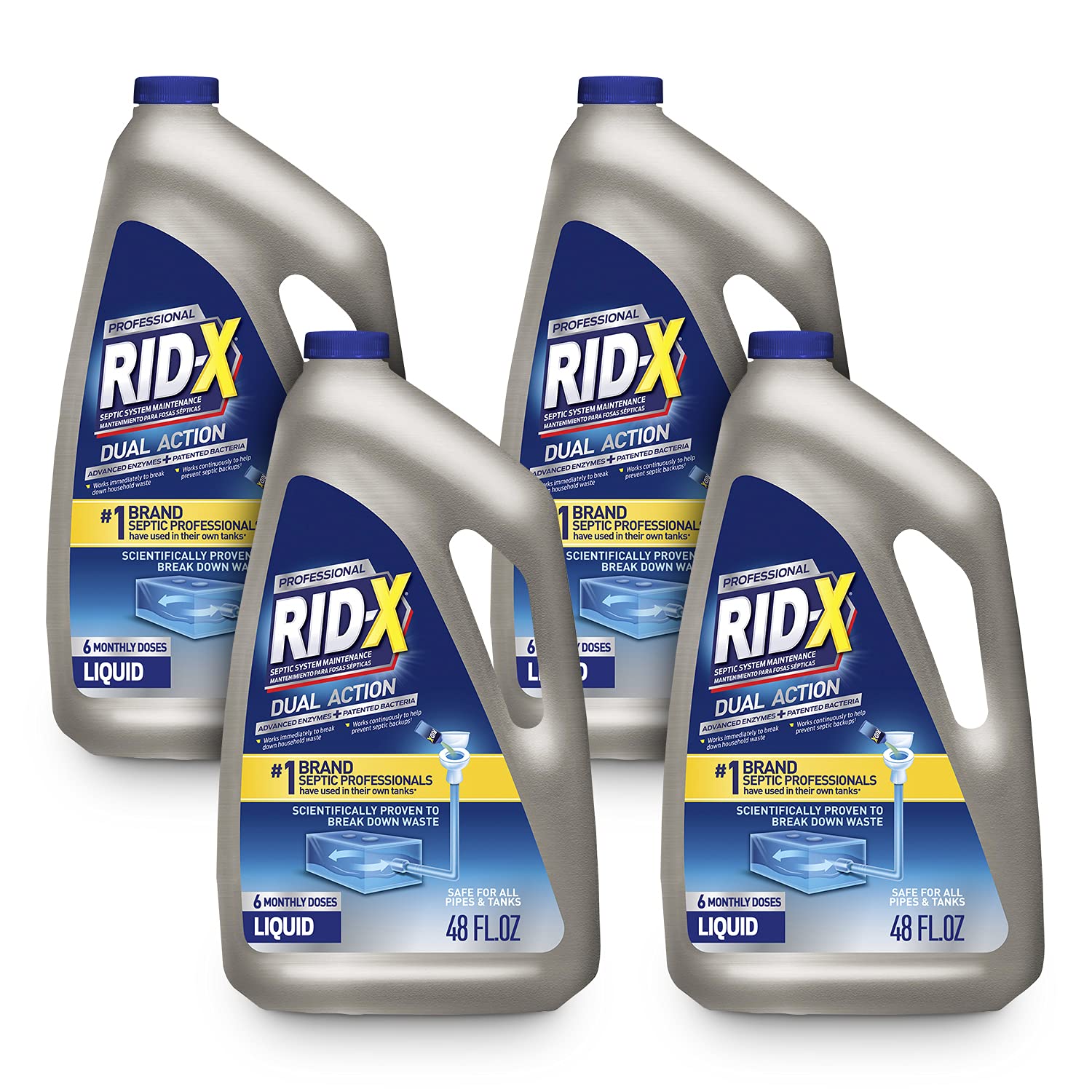 RID-X Professional Septic Treatment, 6 Month Supply Of Liquid, 48