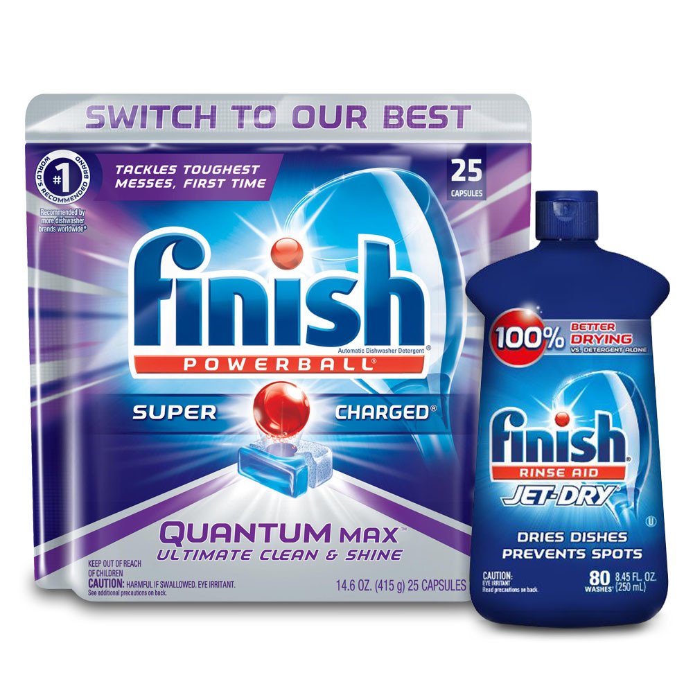 Finish Jet-Dry Rinse Aid, Dishwasher Rinse Agent & Drying Agent 8.45 oz  (Pack of 2)