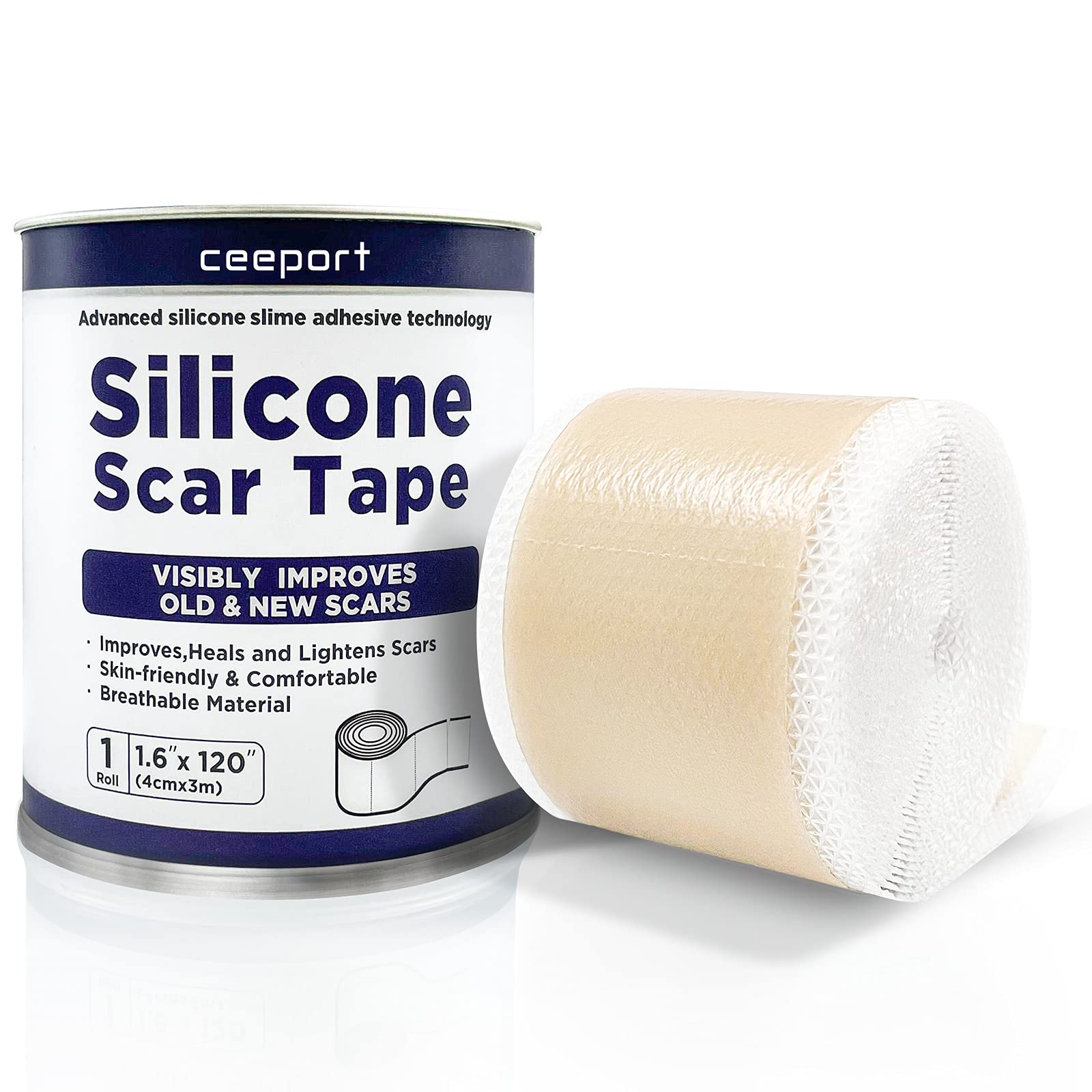 Silicone Scar Sheets, Medical Grade Silicone Scar Tape,Scar Strips for  Surgery, Csection,Keloid, Burn, Safe and Painless Scar Removal (1.6 x 120