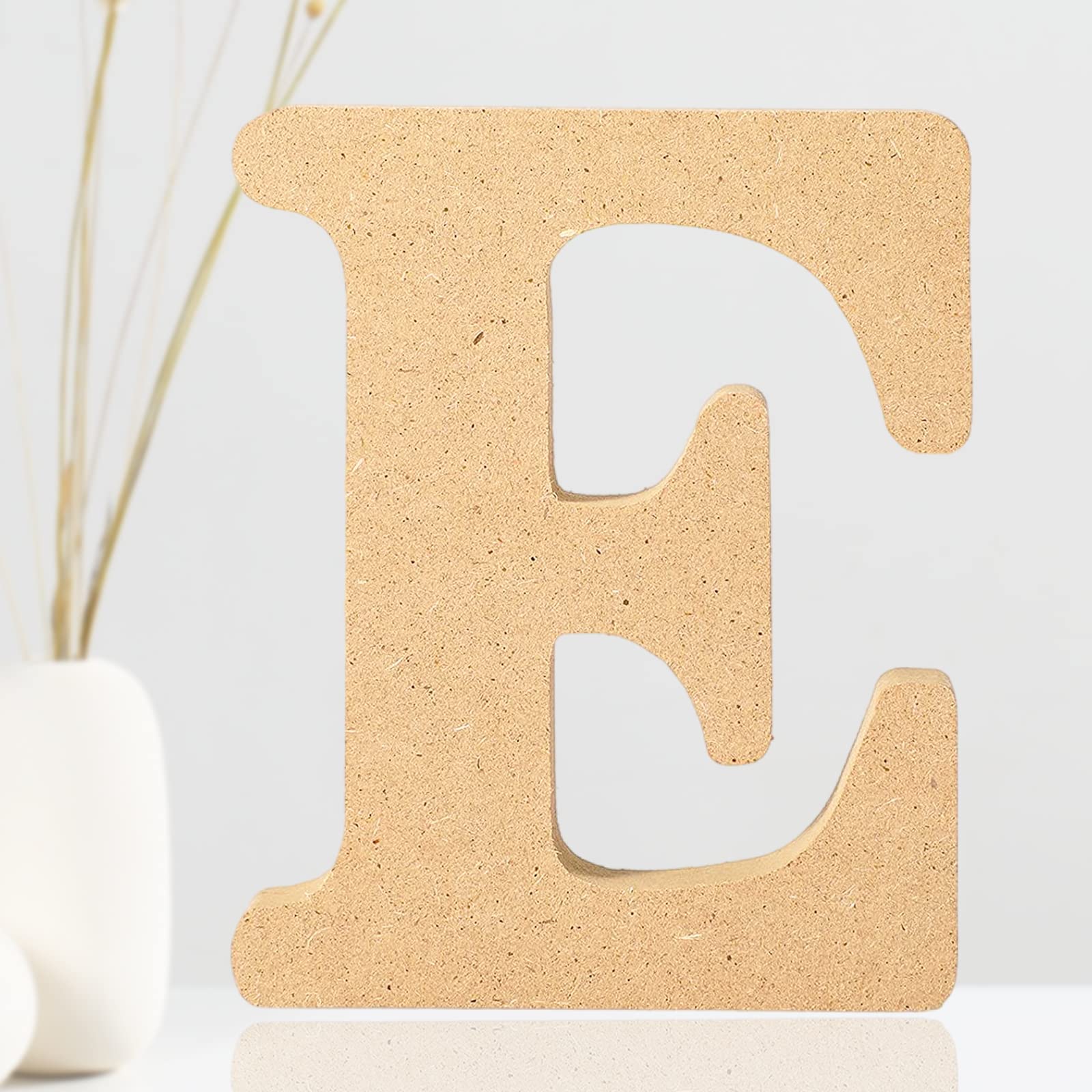 6 Inch Designable Wood Letters Unfinished Wood Letters for Wall Decor  Decorative Standing Letters Slices Sign Board Decoration for Craft Home  Party Projects (E)