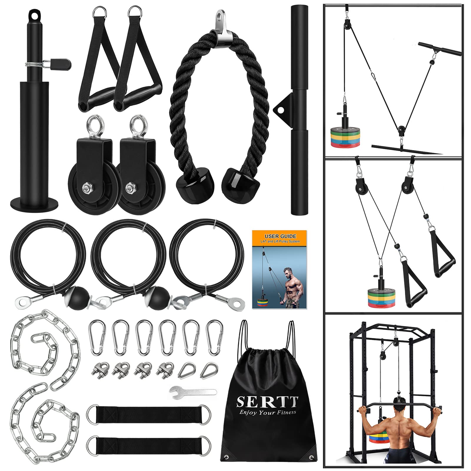 Weight Cable Pulley System Gym, SERTT Upgraded Cable Pulley