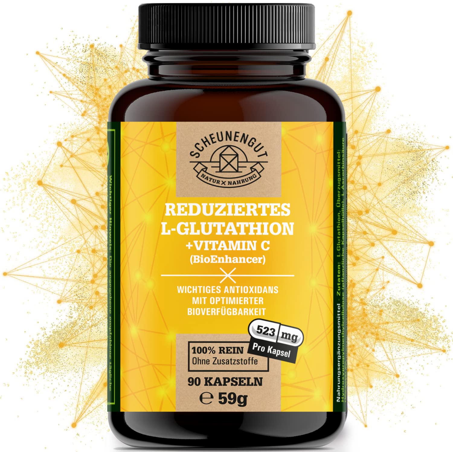 Buy Vegan Glutathione 1040mg with Vitamin C - 90 Biooptimized Capsules |  De-de- scheunengut - International Shipping | Buy Now with Express  International Delivery | GoSupps.com