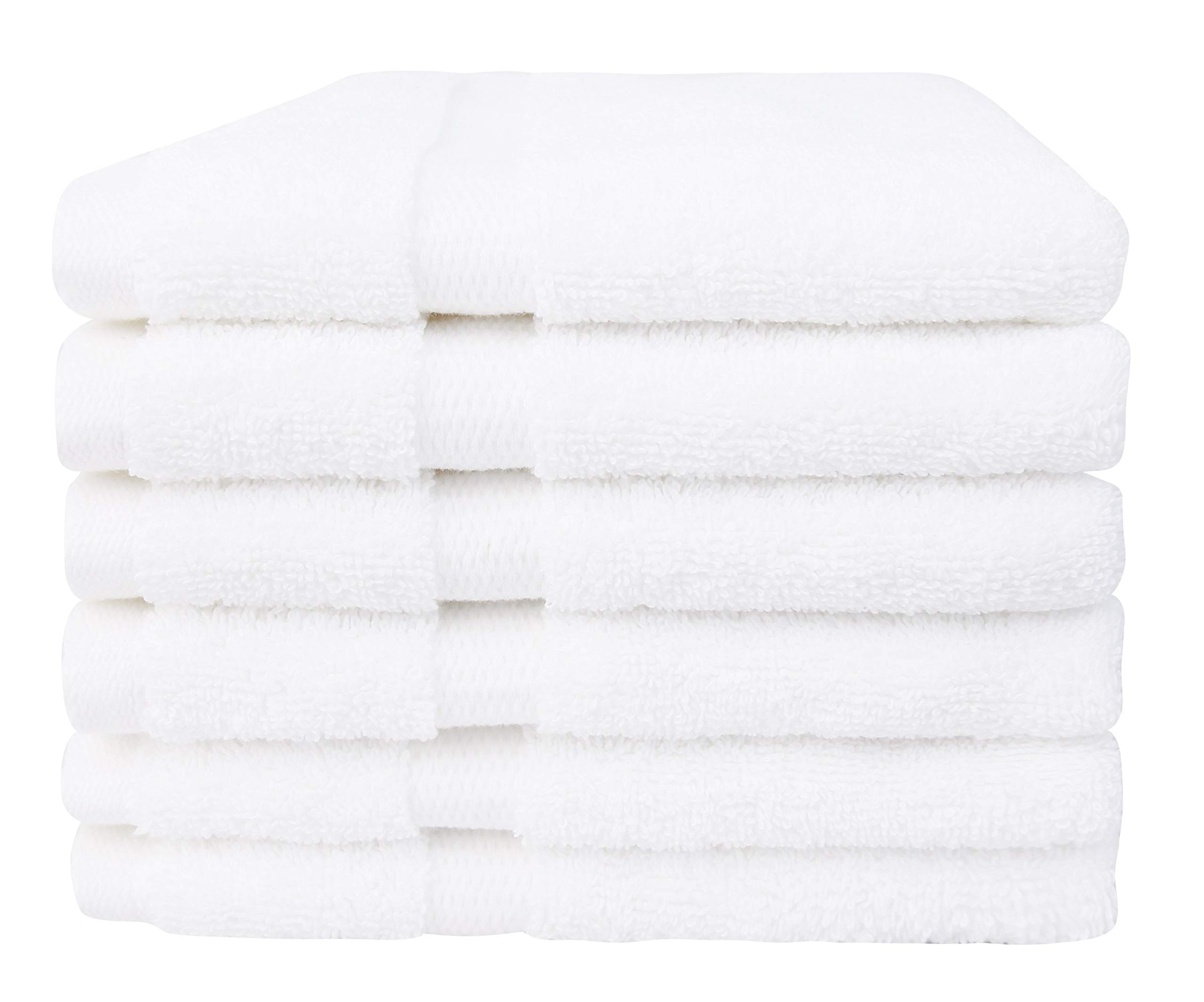 Everplush Classic Hotel Towels 6 Pack Terry Washcloths White White