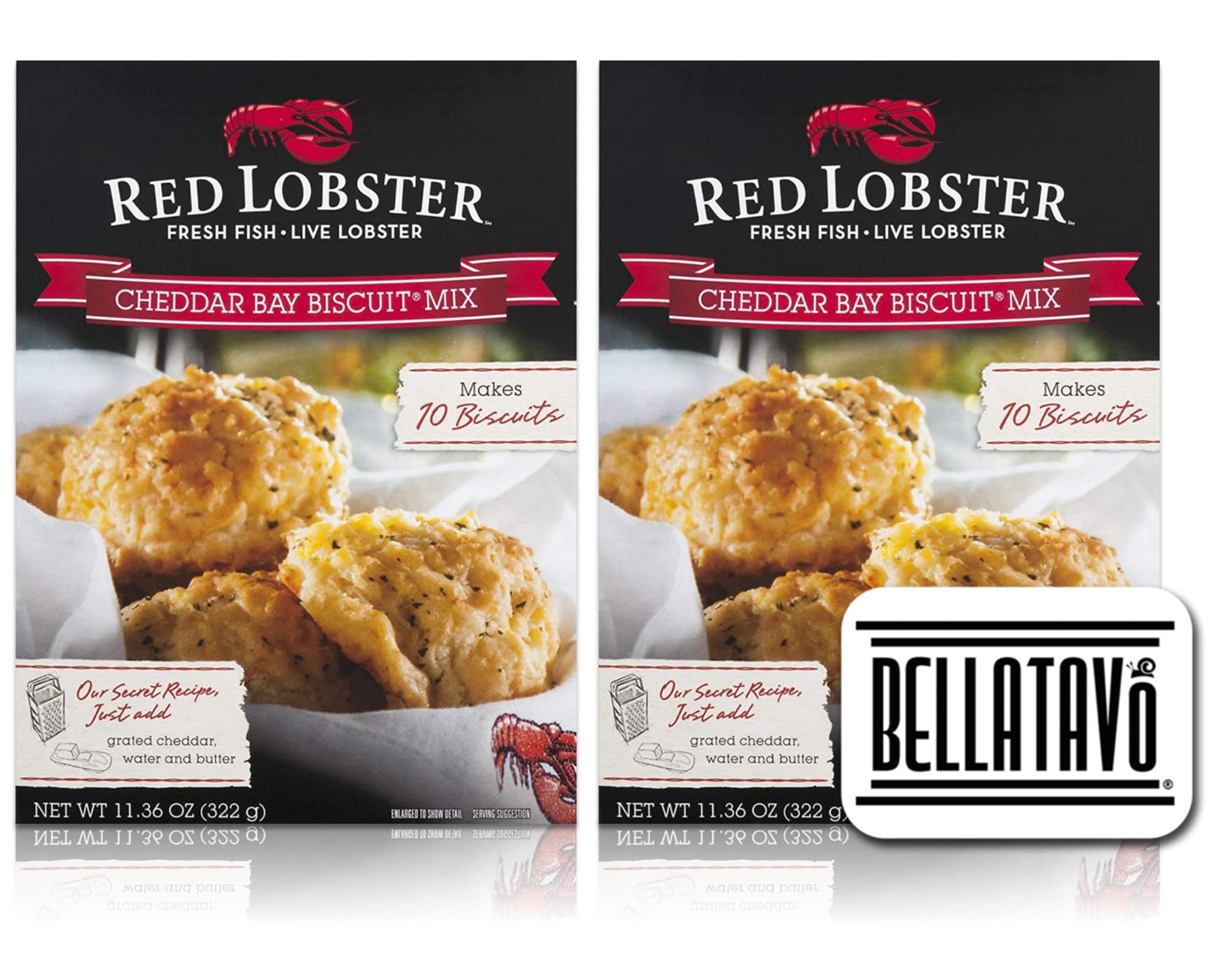 Cheddar Bay Biscuit Mix Bundle. Includes Two- 11.36 Oz Boxes of Red Lobster  Cheddar Bay Biscuit Mix plus a BELLATAVO Fridge Magnet! Each Box of Red  Lobster Cheddar Biscuit Mix Yields 10 Biscuits.