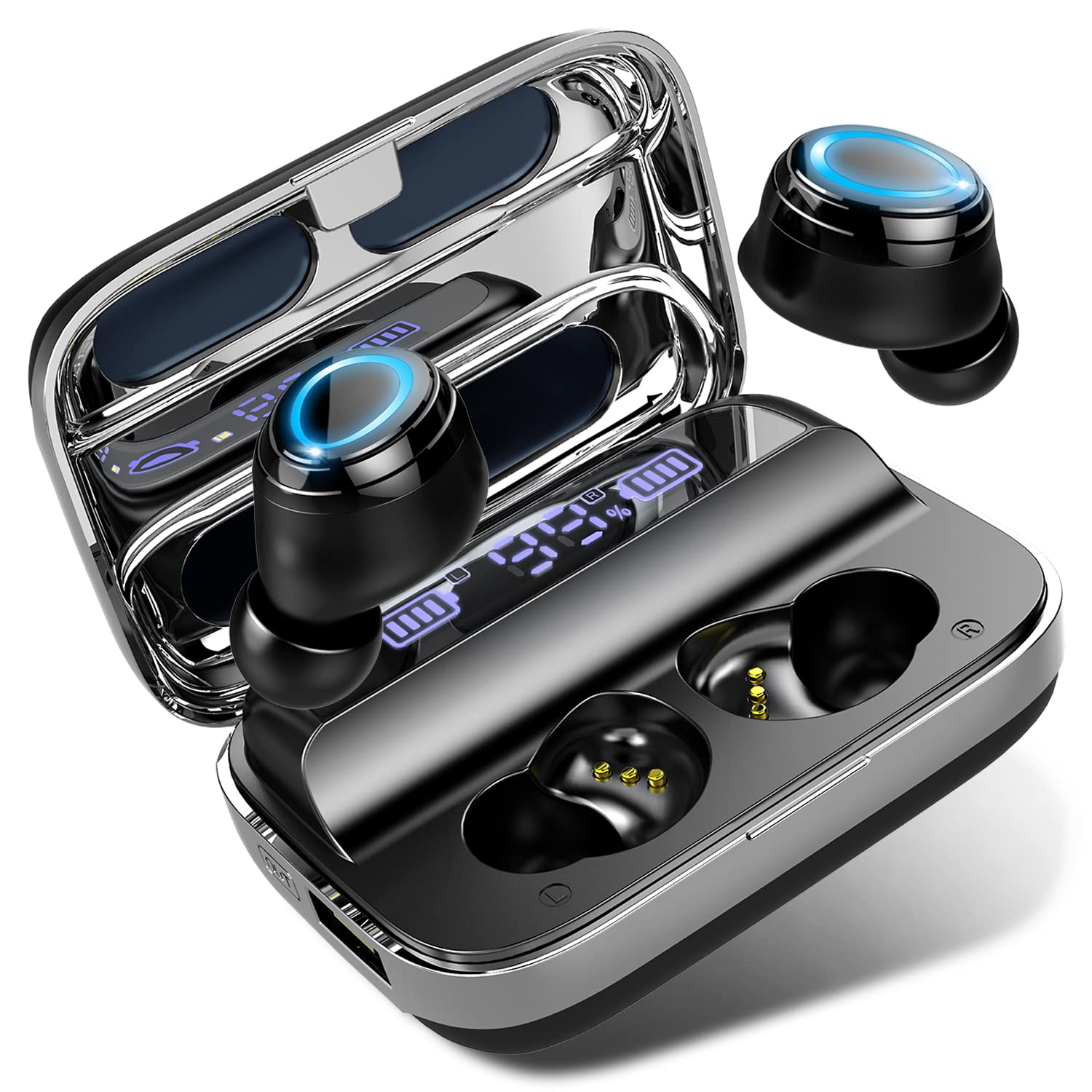 Wireless Earbuds Bluetooth 5.0 with 3000mAh Charging Case LED