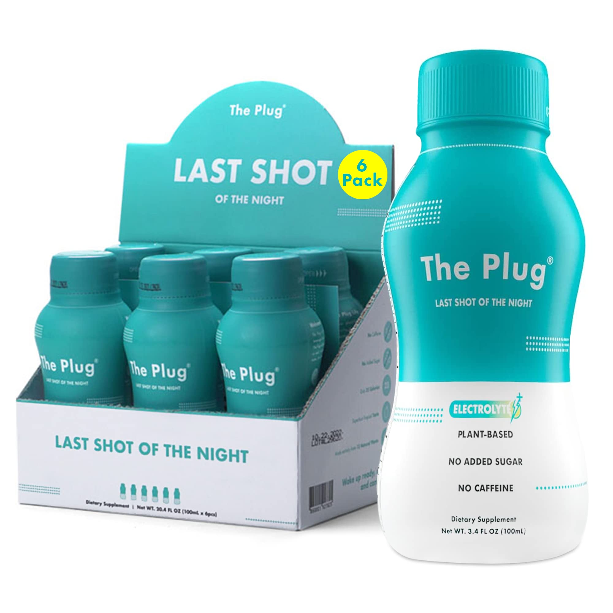 The Plug Hydration, Detox, Hangover Cure, Electrolyte Drink (6-Pack) 6  Nights