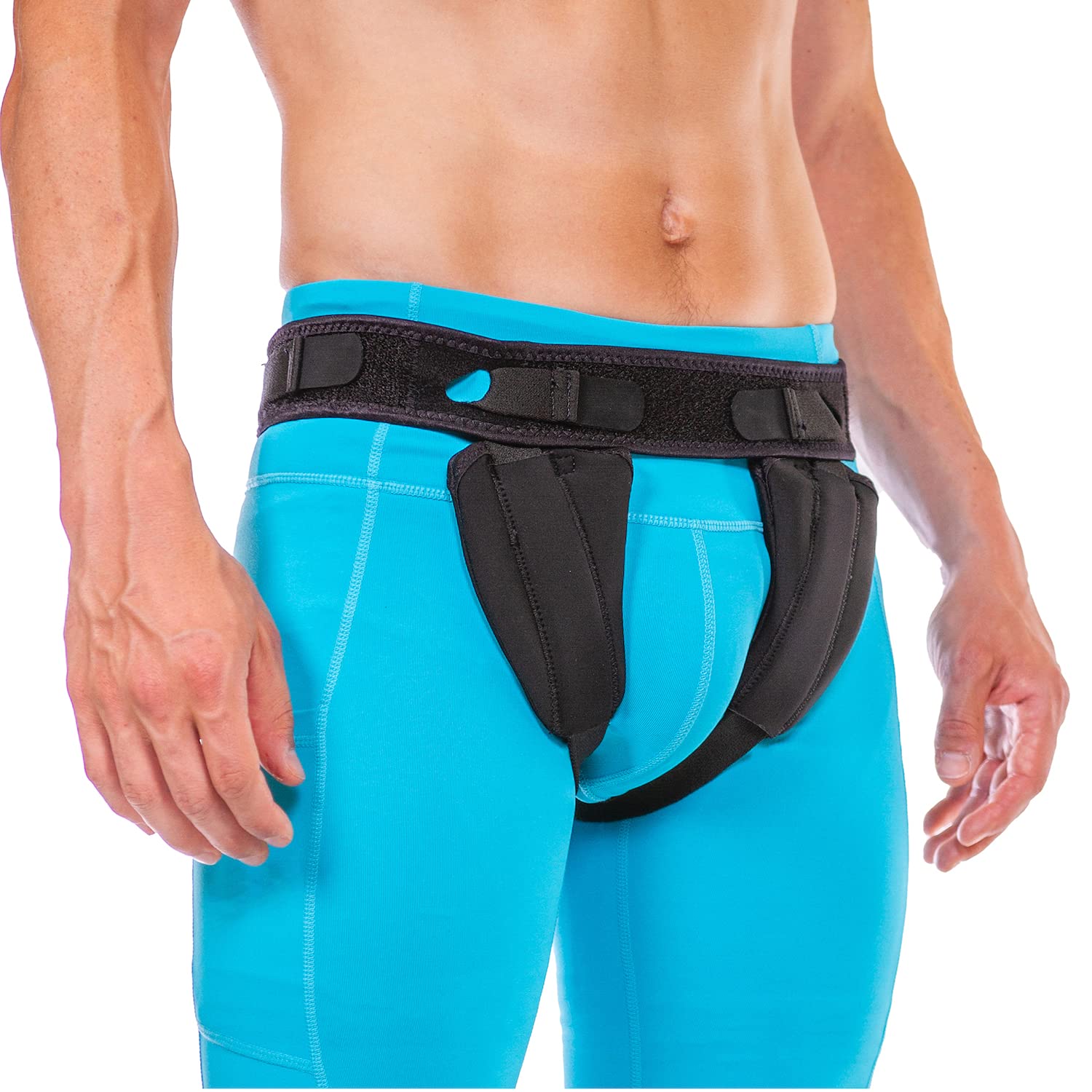 BraceAbility Inguinal Hernia Belt - Supportive Groin Pain Truss With  Removable Left and Right Compression Pads For