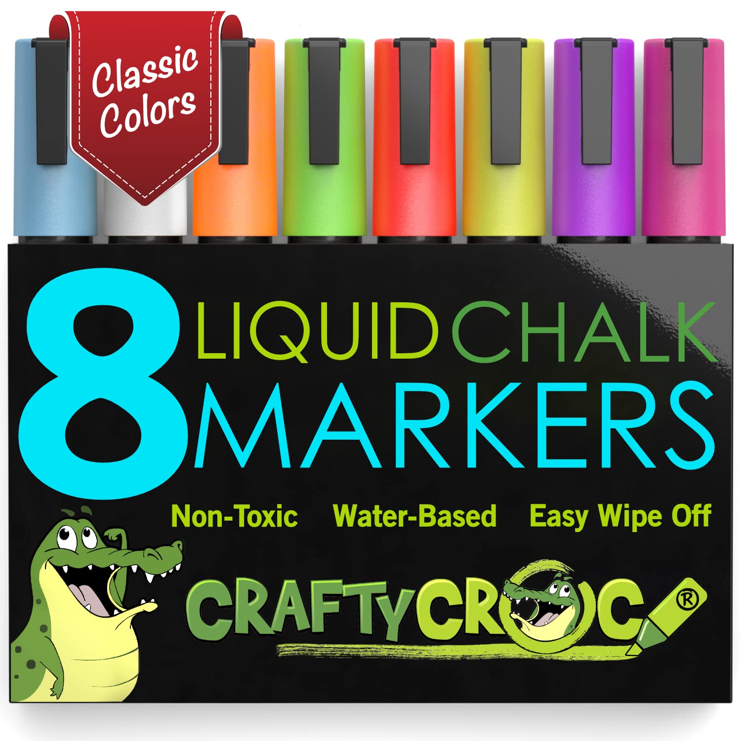 Liquid Chalk Markers for Chalkboard Erasable (20 Vintage Colors) - Bold Dry Erase Marker Chalk Pens for Blackboard Windows Bistro Glass - 6mm