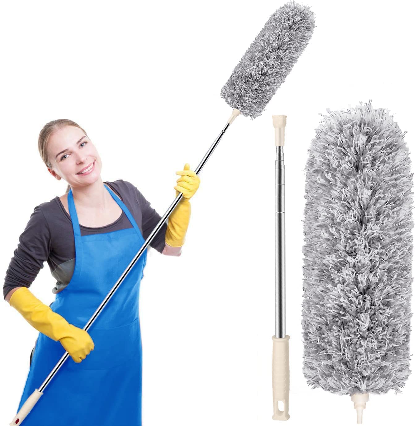 Microfiber Duster for Cleaning, Hand Washable Dusters, Extendable