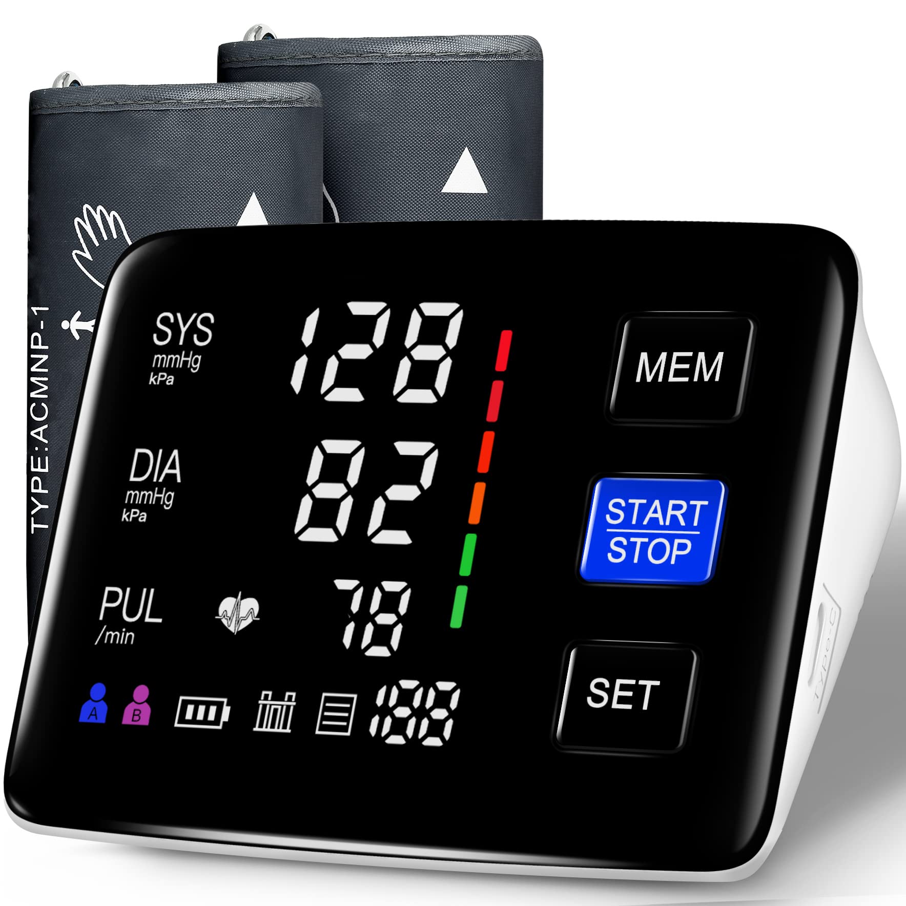 Blood Pressure Monitor, 9-17'' & 13-21'' Extra Large Blood Pressure Cuff  Upper
