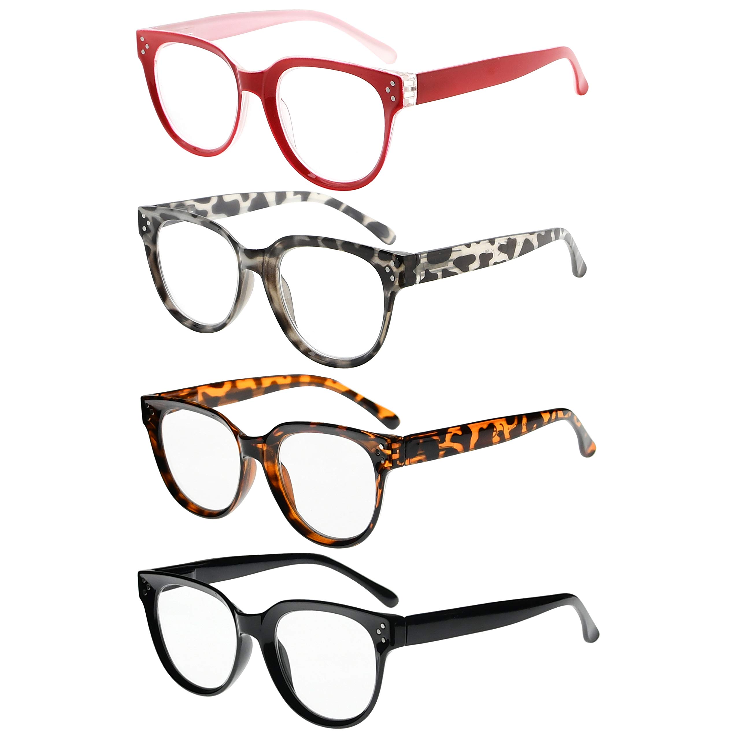 Eyekepper 5-pack Design Reading Glasses for Women Stylish Oversize Readers  +2.00