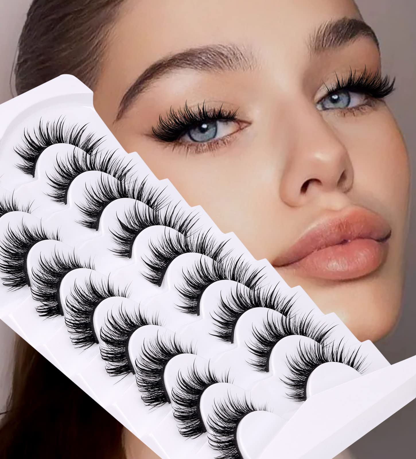 Manga Lashes Natural Look Wispy Anime False Eyelashes Mink Fluffy