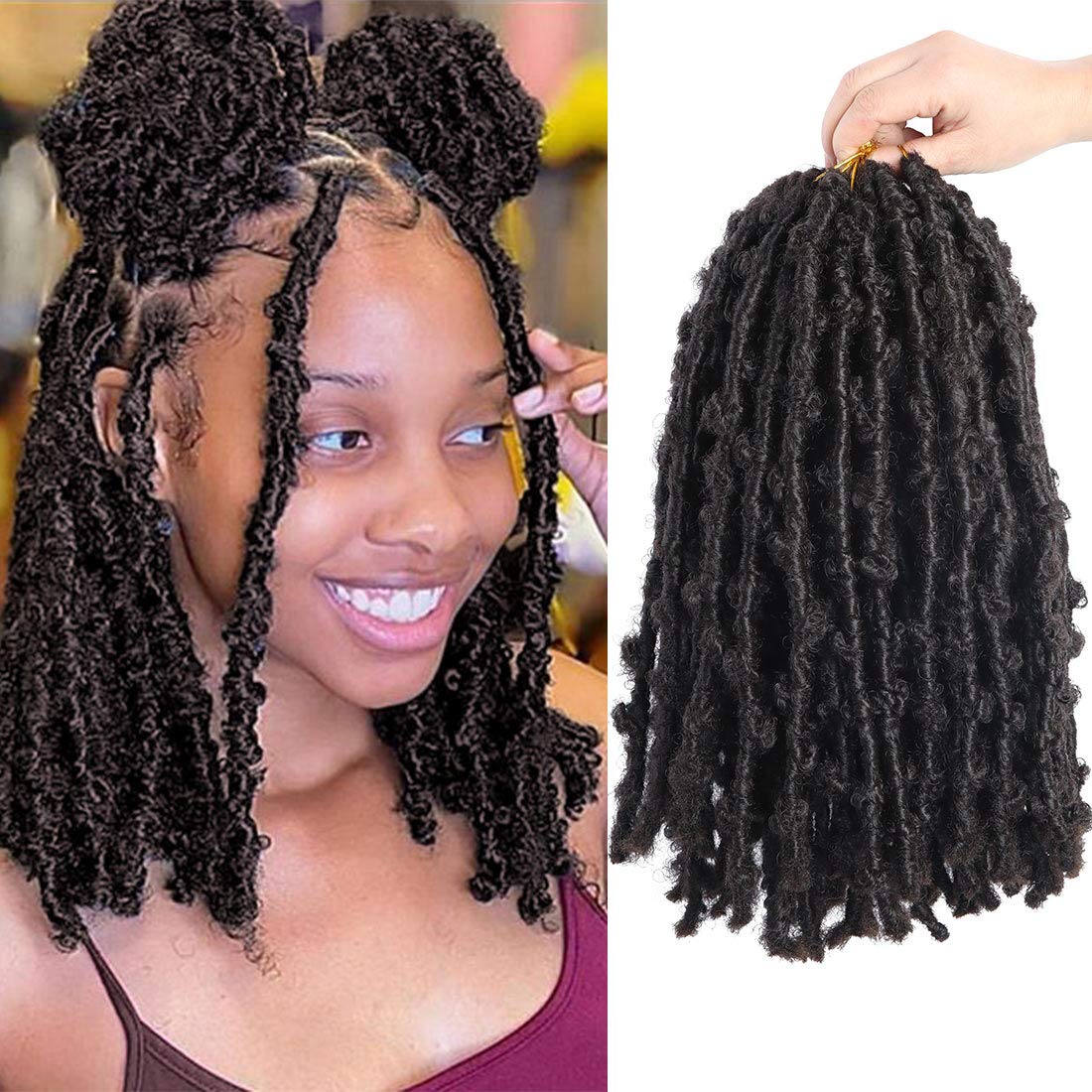 6 Pack Butterfly Locs Hair 14 Inch Pre Looped Distressed Butterfly