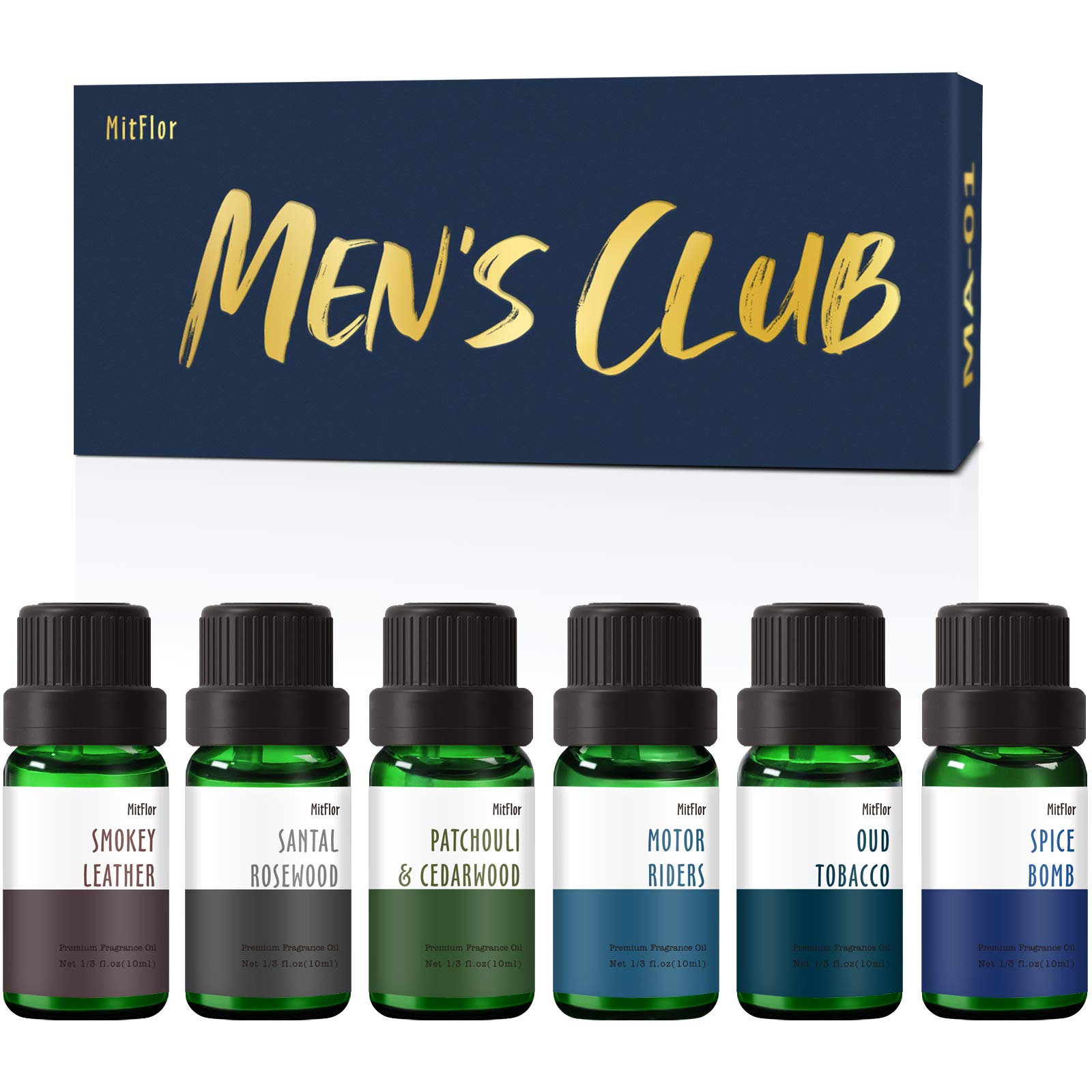 Men's Club Set of Fragrance Oil, MitFlor Premium Scented Oils