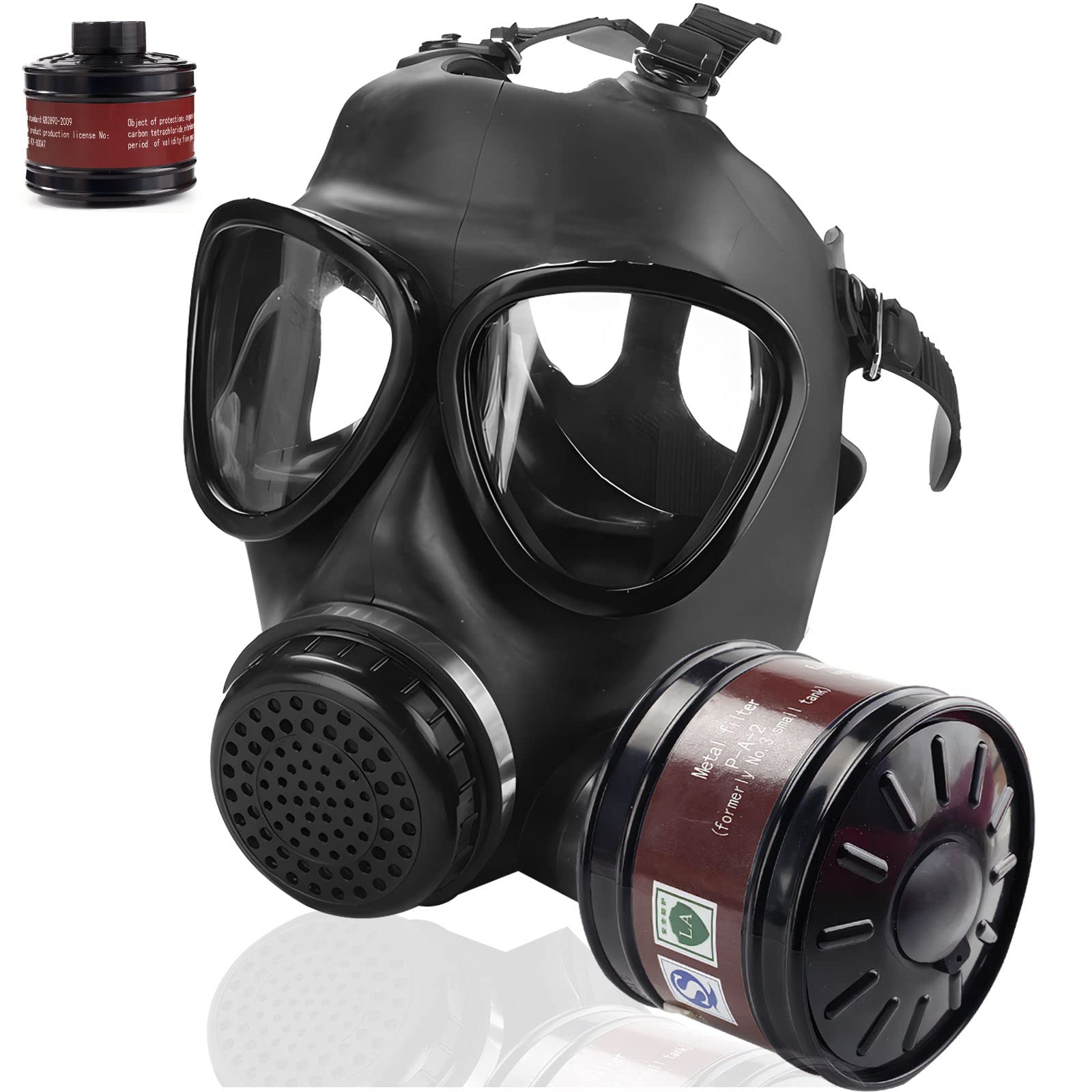 AMZYXUAN Gas Masks Survival Nuclear And Chemical Gas Mask With 40mm AMZYXUAN Gas Masks Survival Nuclear And Chemical Gas Mask With 40mm
