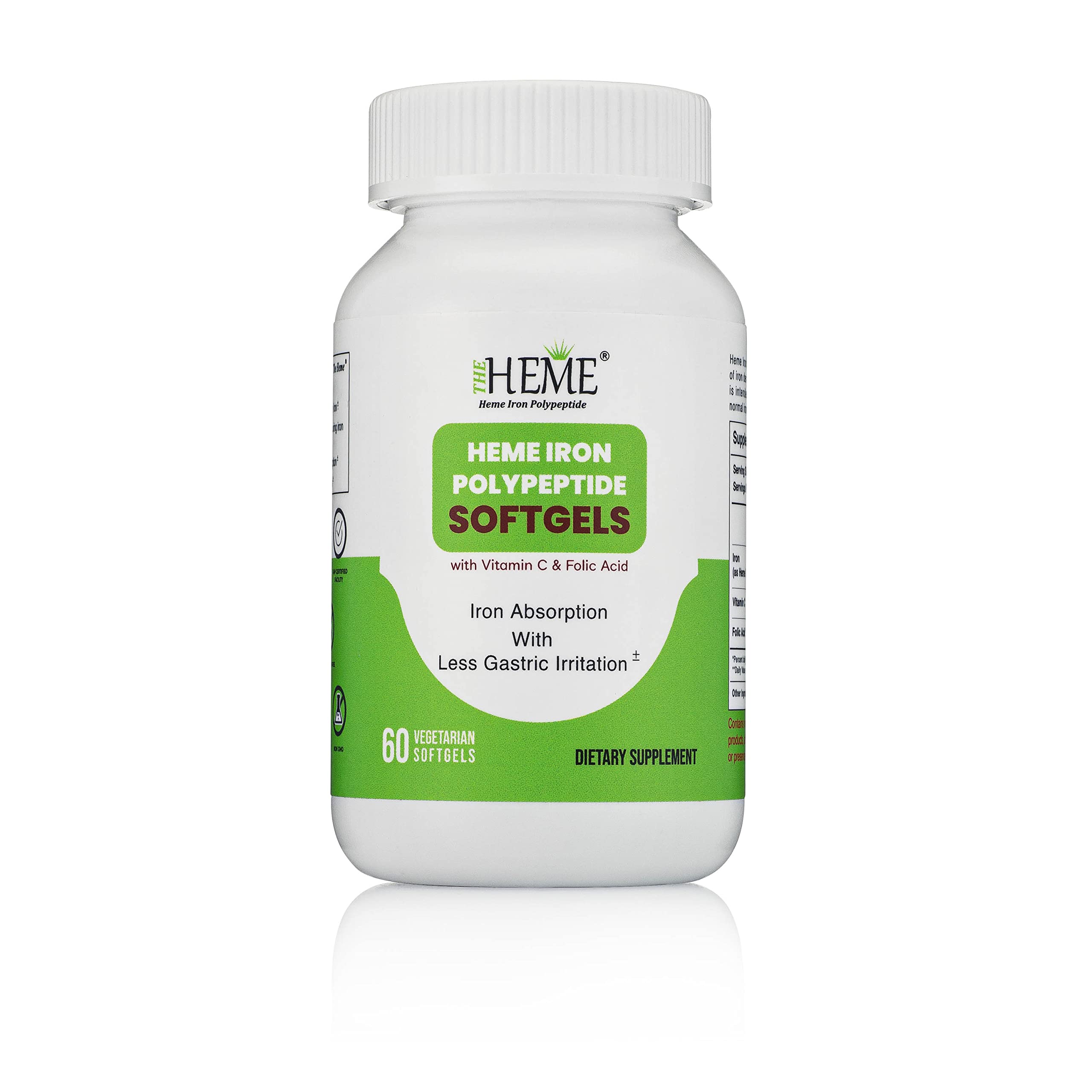Pharmvista Heme Iron Polypeptide Softgels with Vitamin C & Folic Acid