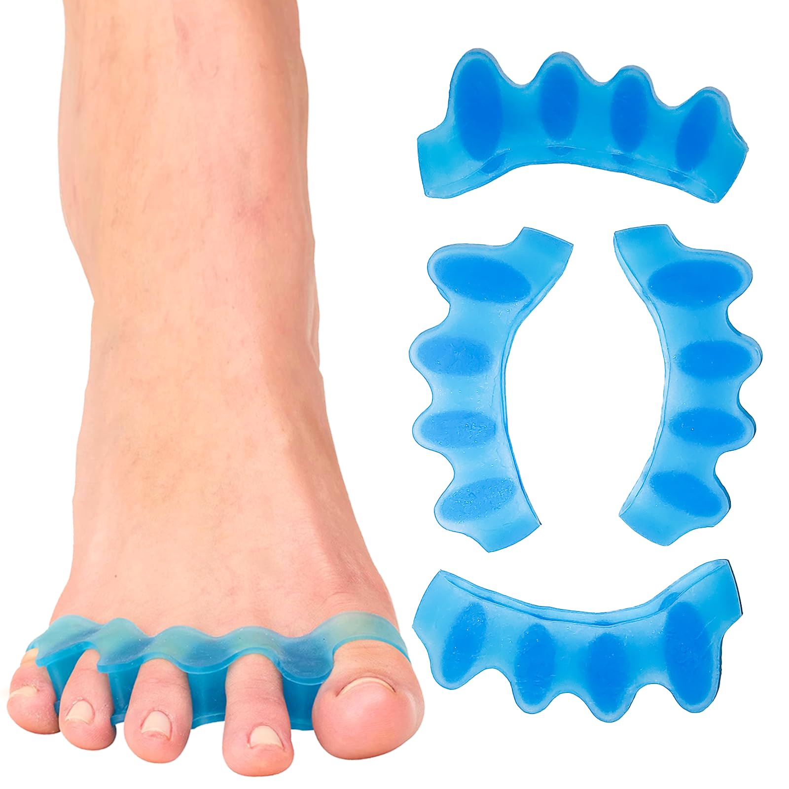 Silicone Toe Separators Straightener Toe Corrector Spacer Spreader  Stretchers for Bunion Hammer Toes Toe Correction 