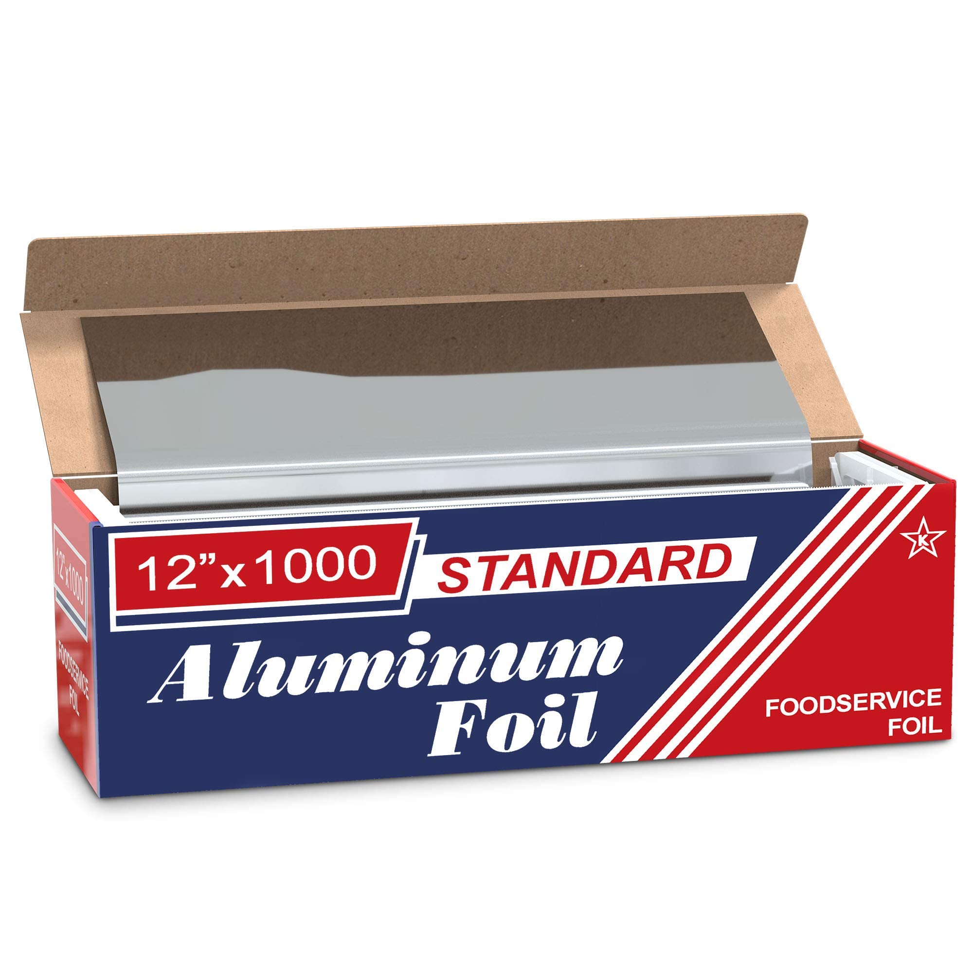 Rhino Aluminum Heavy Duty Aluminum Foil | Rhino 12 x 500 Foot Long Roll, 25  Microns Thick | Commercial Grade & Extra Thick, Strong Enough for Food