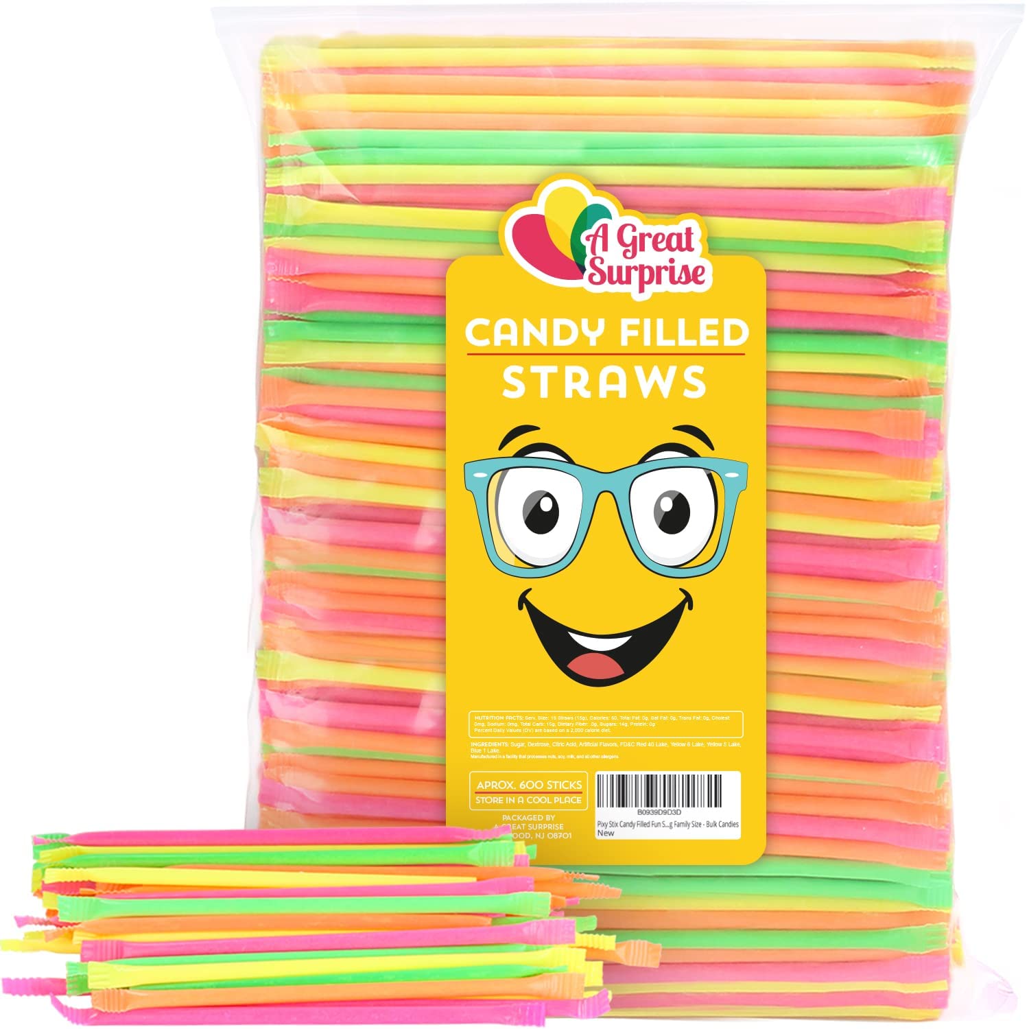 Pixy Stix Candy Filled Fun Straws - Bulk Candy - 3 Pounds - Aprox. 600  Sticks - Wonka Pixy Sticks - Bulk Pixy Sticks, Assorted Flavors, Party Bag  Family Size 3 Pound (Pack of 1)