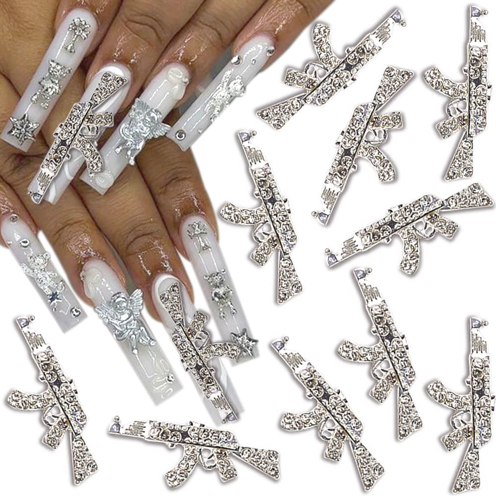 Alloy Star Nail Charms 10pcs 3D Stars Nail Gems Nail Rhinestones Shiny  Crystal Nail Art Charms Metal Nail Jewelry Nail Decor Rhinestones for Nails  Women Nail Designs Nail Accessories Nail Supplies Silver