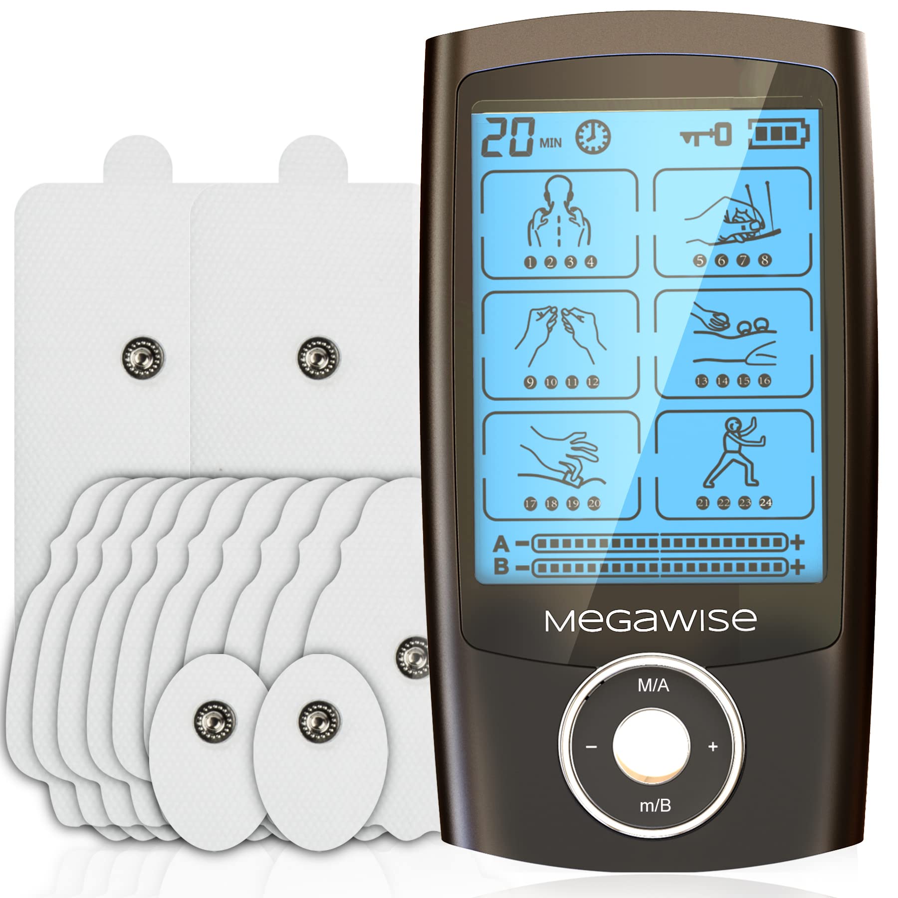 Rechargeable 16 Modes Electronic Pulse Massager EMS TENS Unit