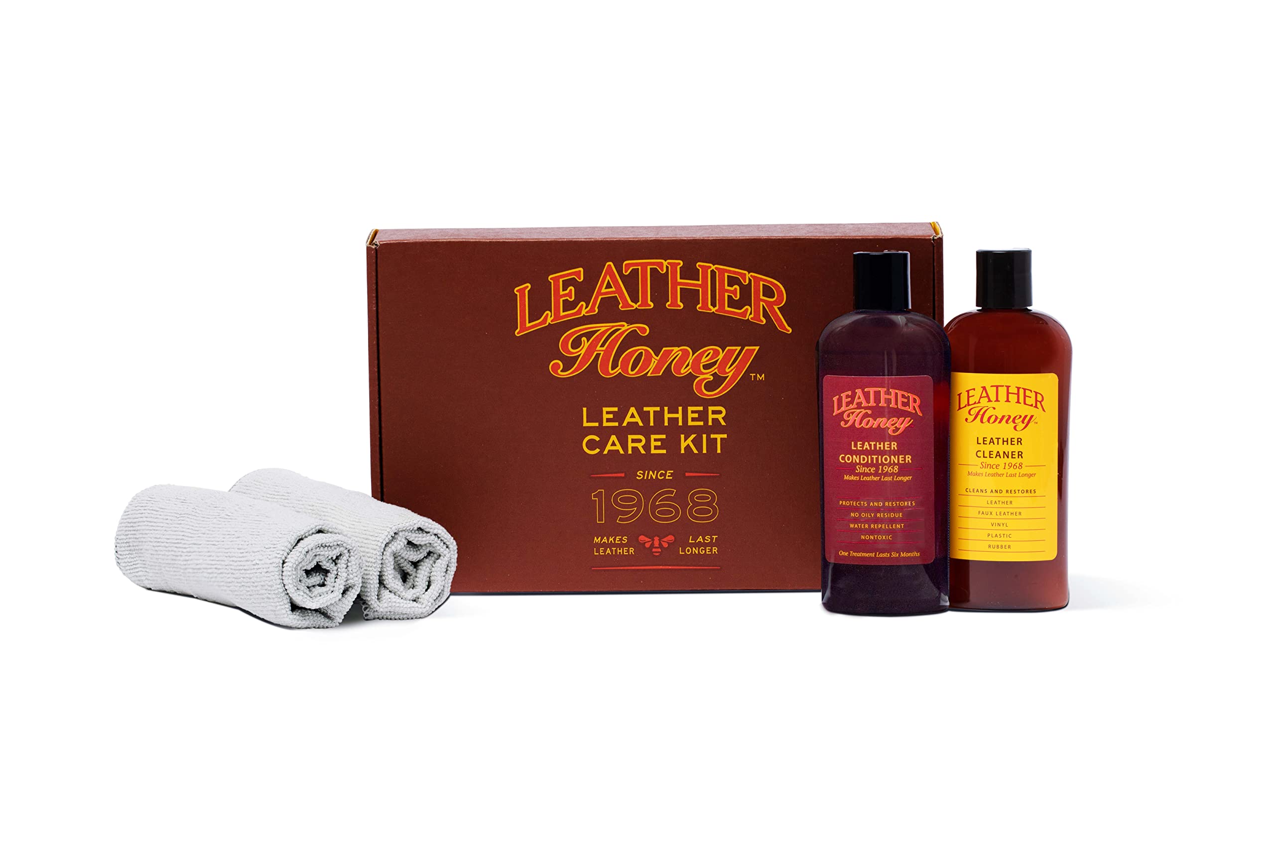 Leather Honey Complete Leather Care Kit Including Leather Conditioner (8  oz), Leather Cleaner (8 oz) and