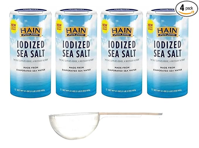 SHOPPING ALA CART Hain Pure Foods Iodized Sea Salt 21 Oz (Pack of 4