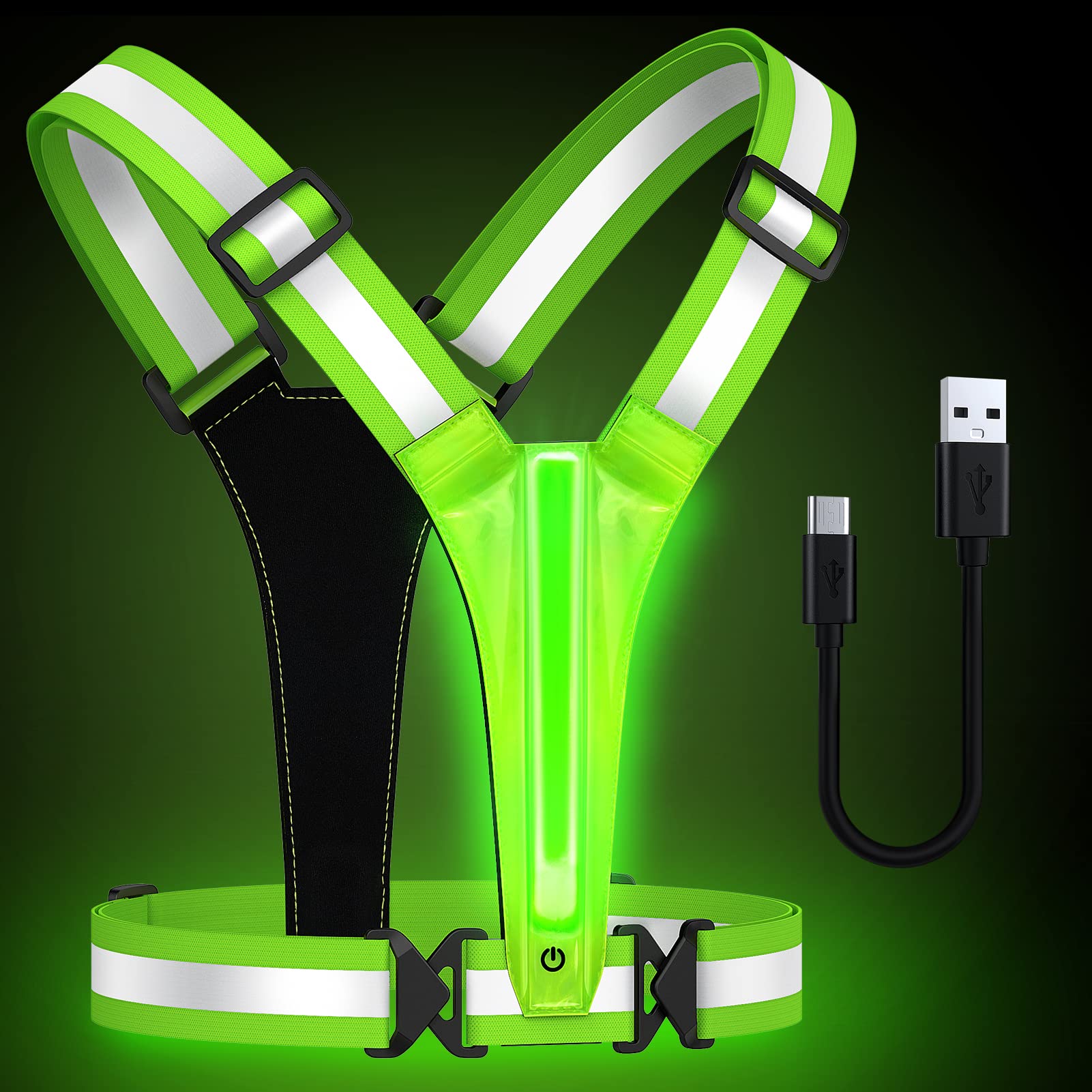 Acheter USB Rechargeable Running Gear High Visibility Night Running Light  Up Vest Jogging