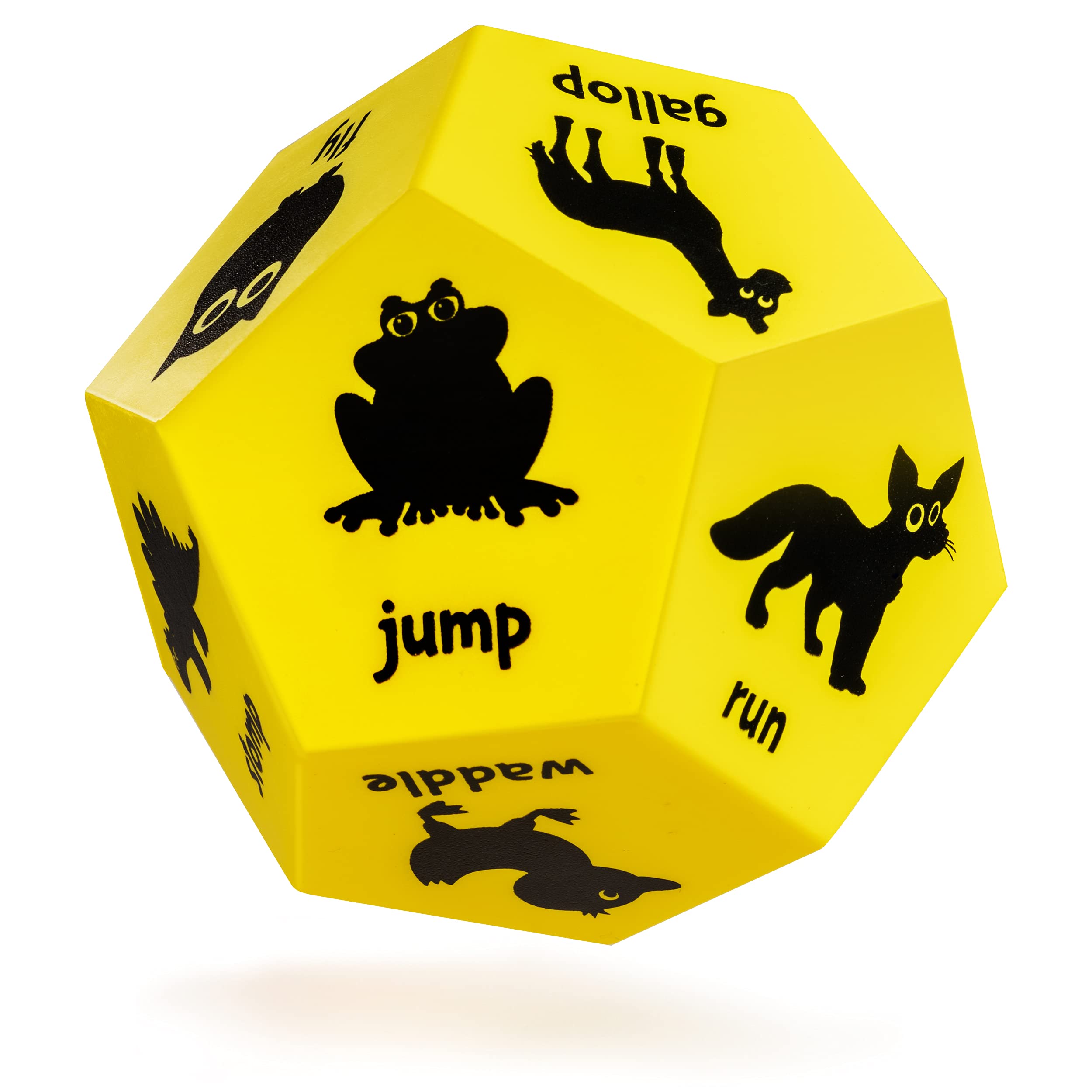 Covelico Exercise dice for Kids - Yellow Animals
