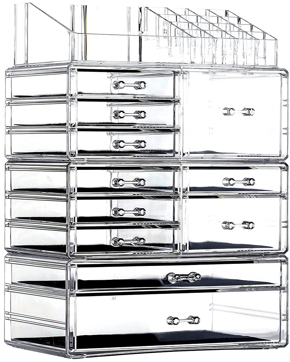 Cq acrylic Clear Makeup Storage Organizer Skin Care X Cosmetic Cases Stackable Storage