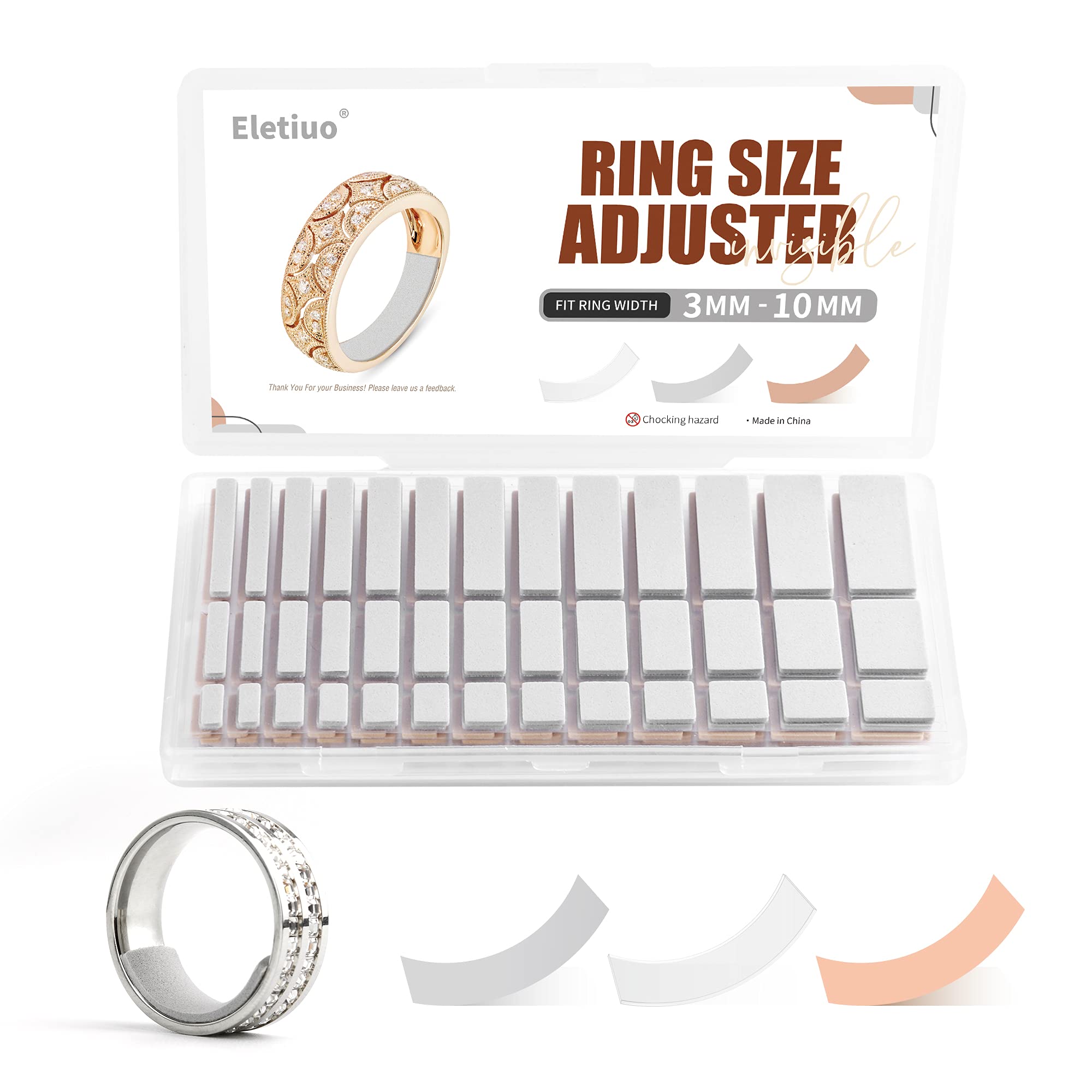 8 Sizes Silicone Anti Lost Invisible Clear Ring Resizer Loose Rings Reducer  Ring Sizer Fit Any Rings Jewelry Tools