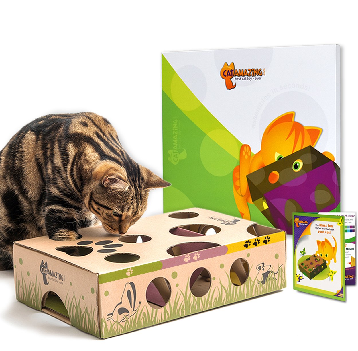 Cat Amazing Classic Cat Puzzle Feeder Interactive Enrichment Toy Cat Treat  Puzzle Box Food Maze for Indoor Cats Best Cat Toy Ever!