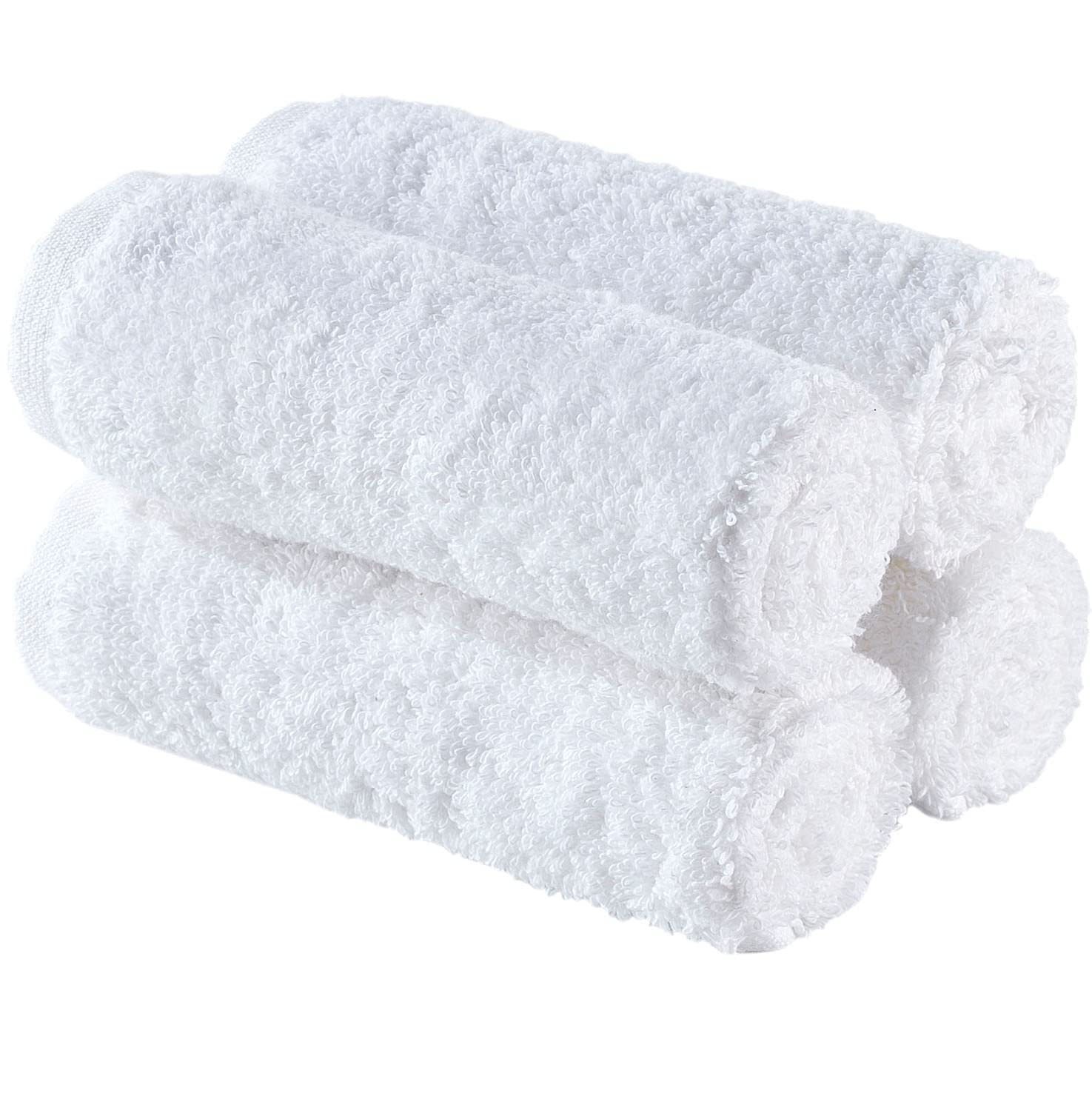 Hammam Linen 100% Cotton Towels Soft and Absorbent (White, Hand Towels)