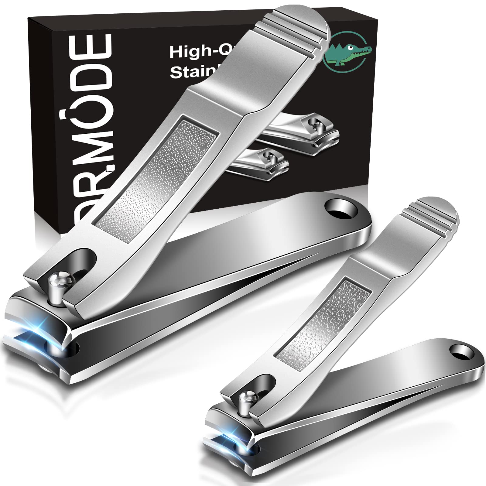 Nail Clippers Set for Fingernail Toenail - DR. MODE Large & Small 2 Pack  Professional Stainless Steel