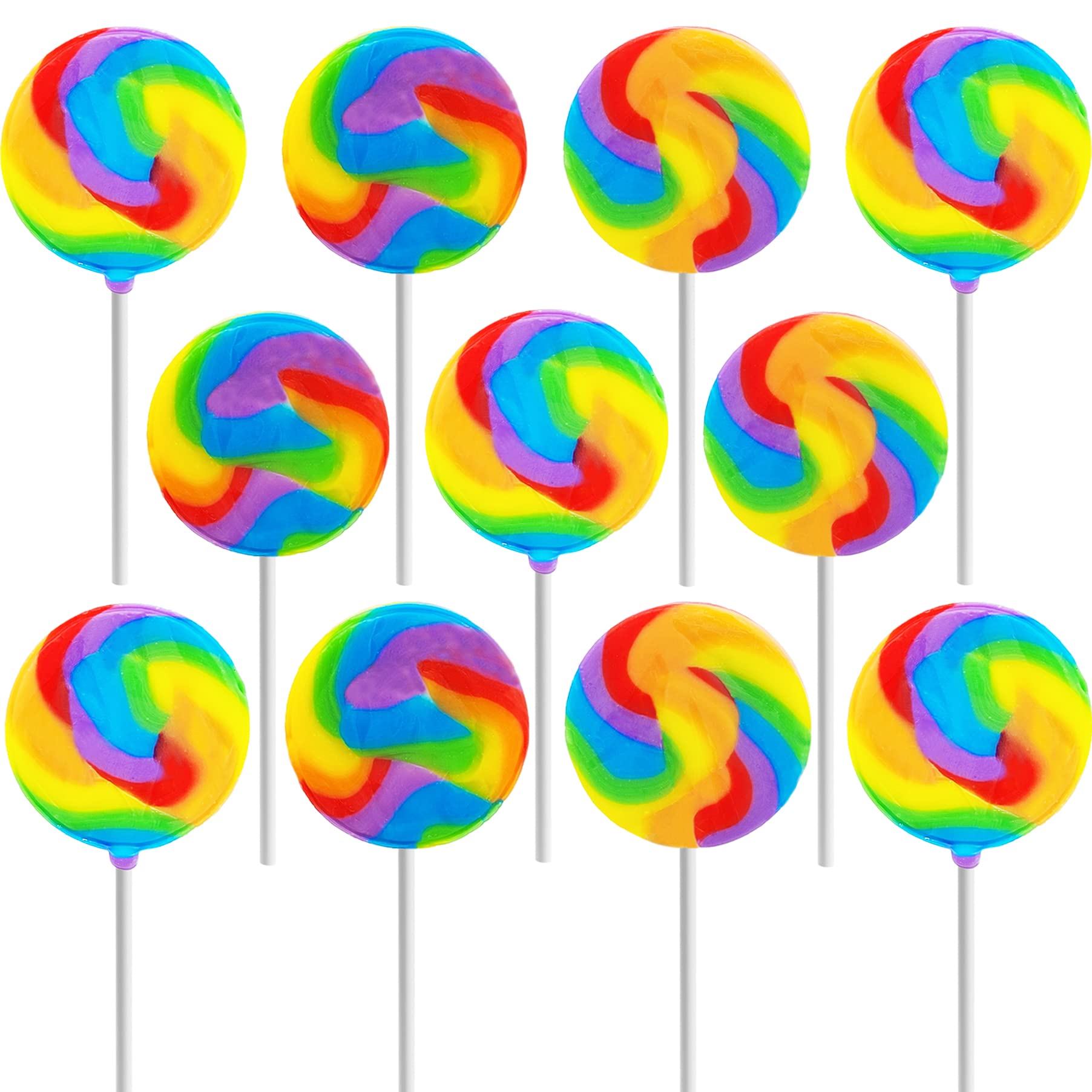  Mixed Fruit Flavor Large Rainbow Lollipops Candy