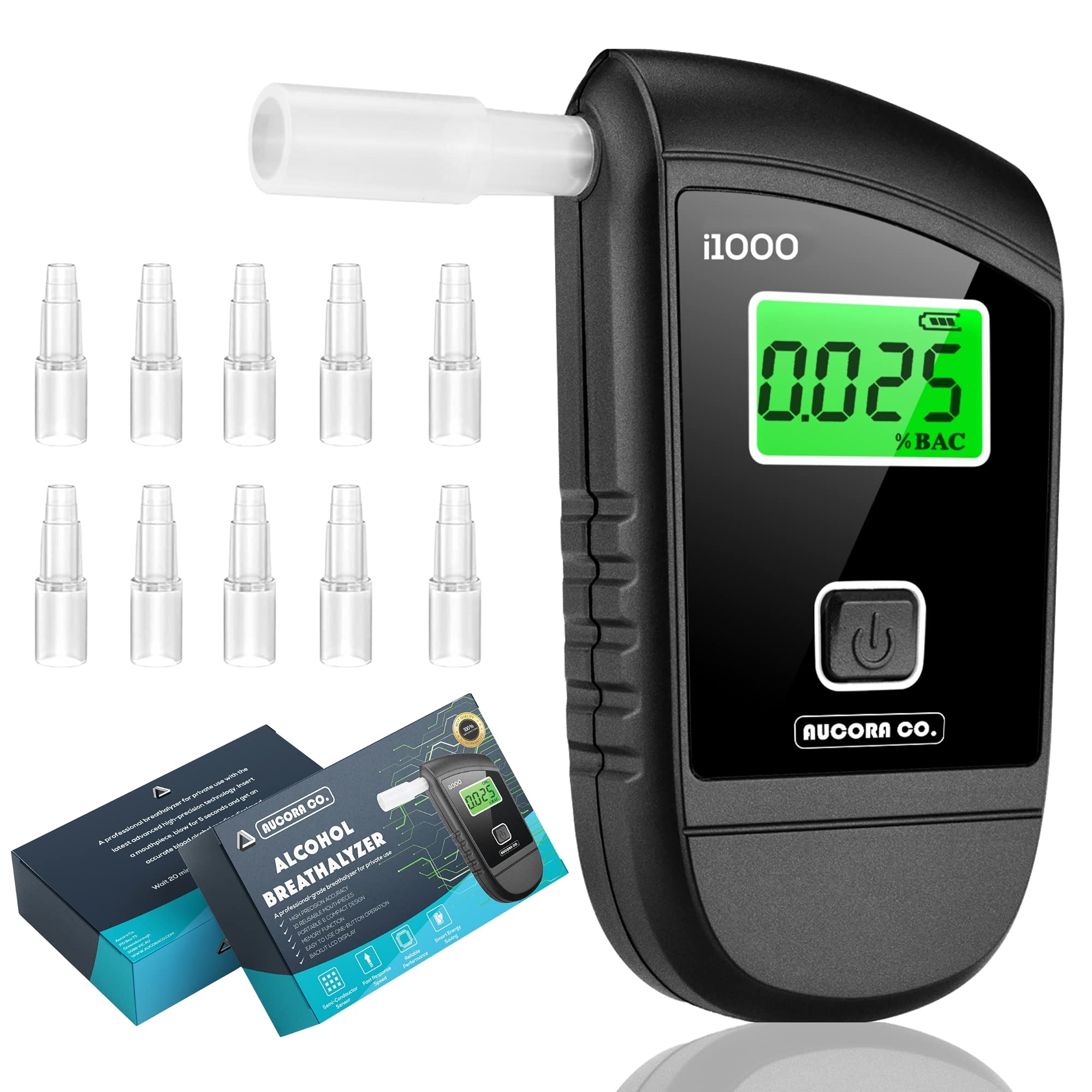 Portable Breath Alcohol Tester LCD Display Digital Breathalyzer