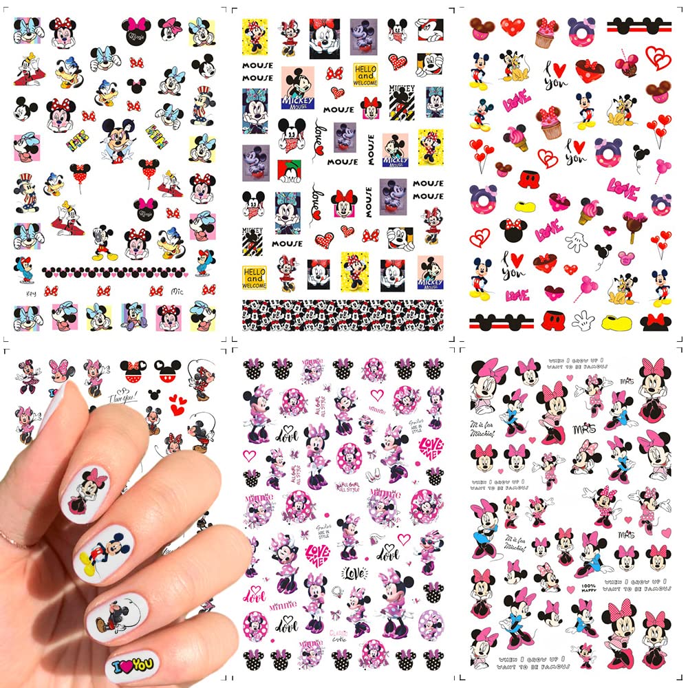 Amazon.com: Minnie Mouse Red Bow Water Nail Art Transfers Stickers Decals -  Set of 66 - A1223 : Beauty & Personal Care