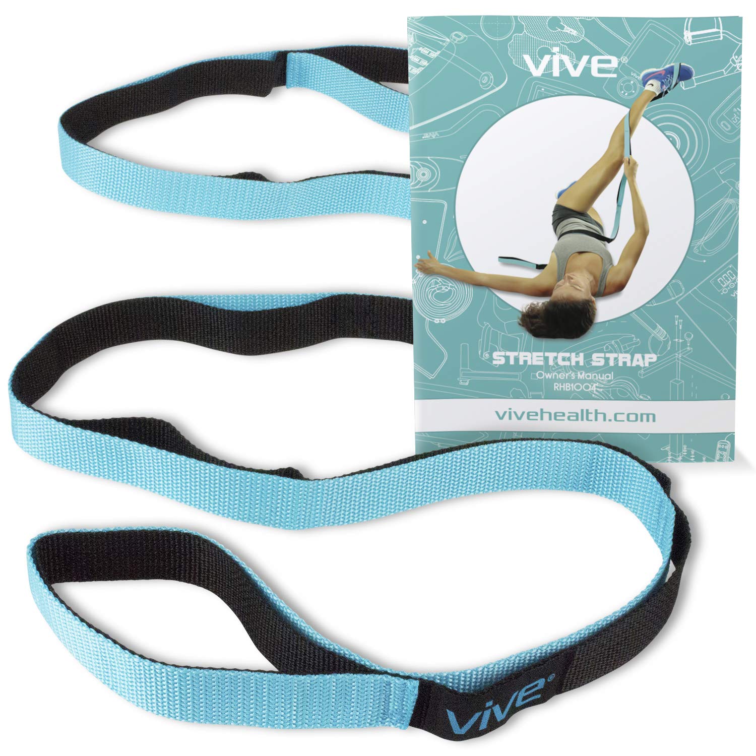 Vive Stretch Strap - Leg Stretch Band to Improve Flexibility - Stretching  Out Yoga Strap - Exercise and Physical Therapy Belt for Rehab Pilates Dance  and Gymnastics with Workout Guide Book Teal