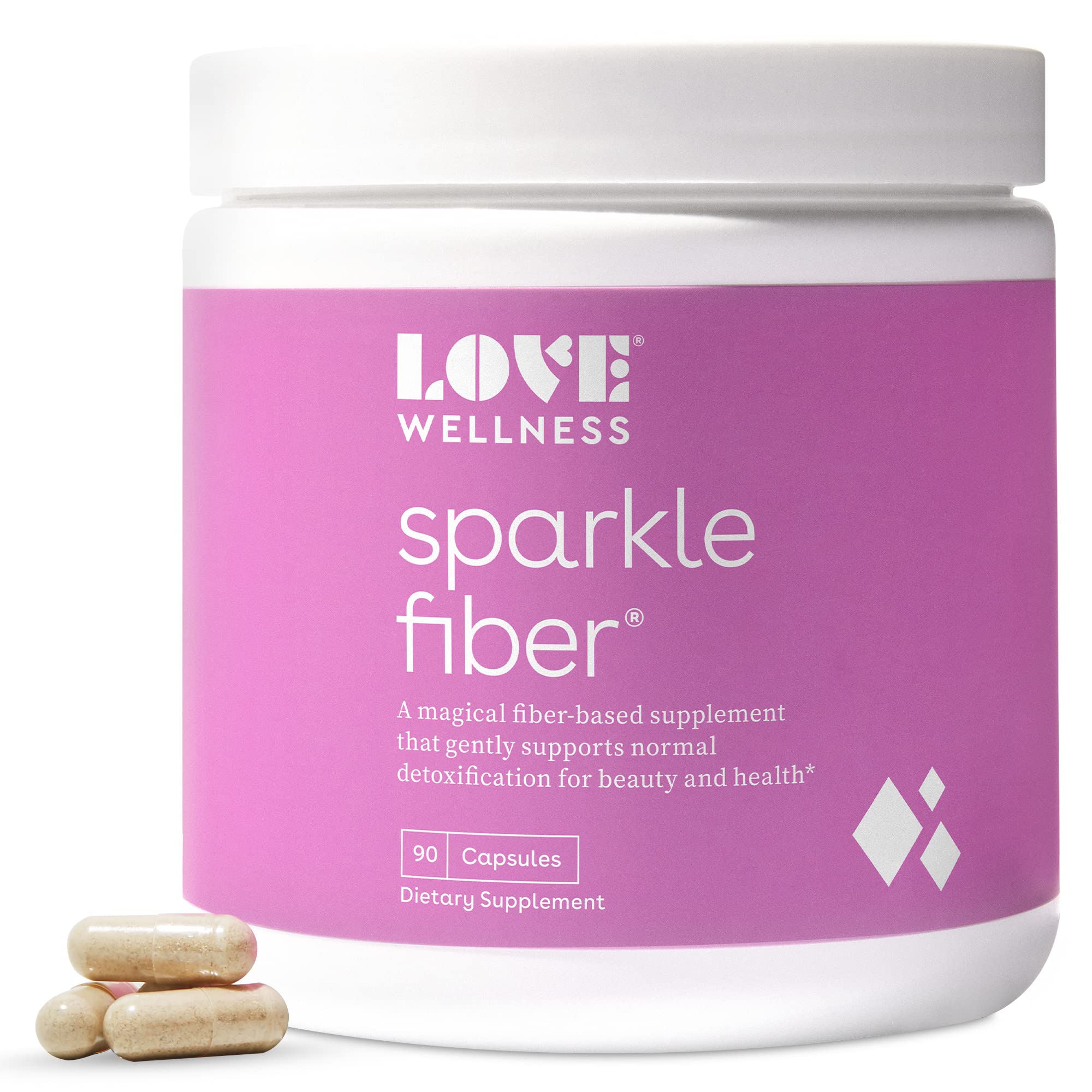 Love Wellness Sparkle Fiber Supplement for Gut Health, 90 Capsules