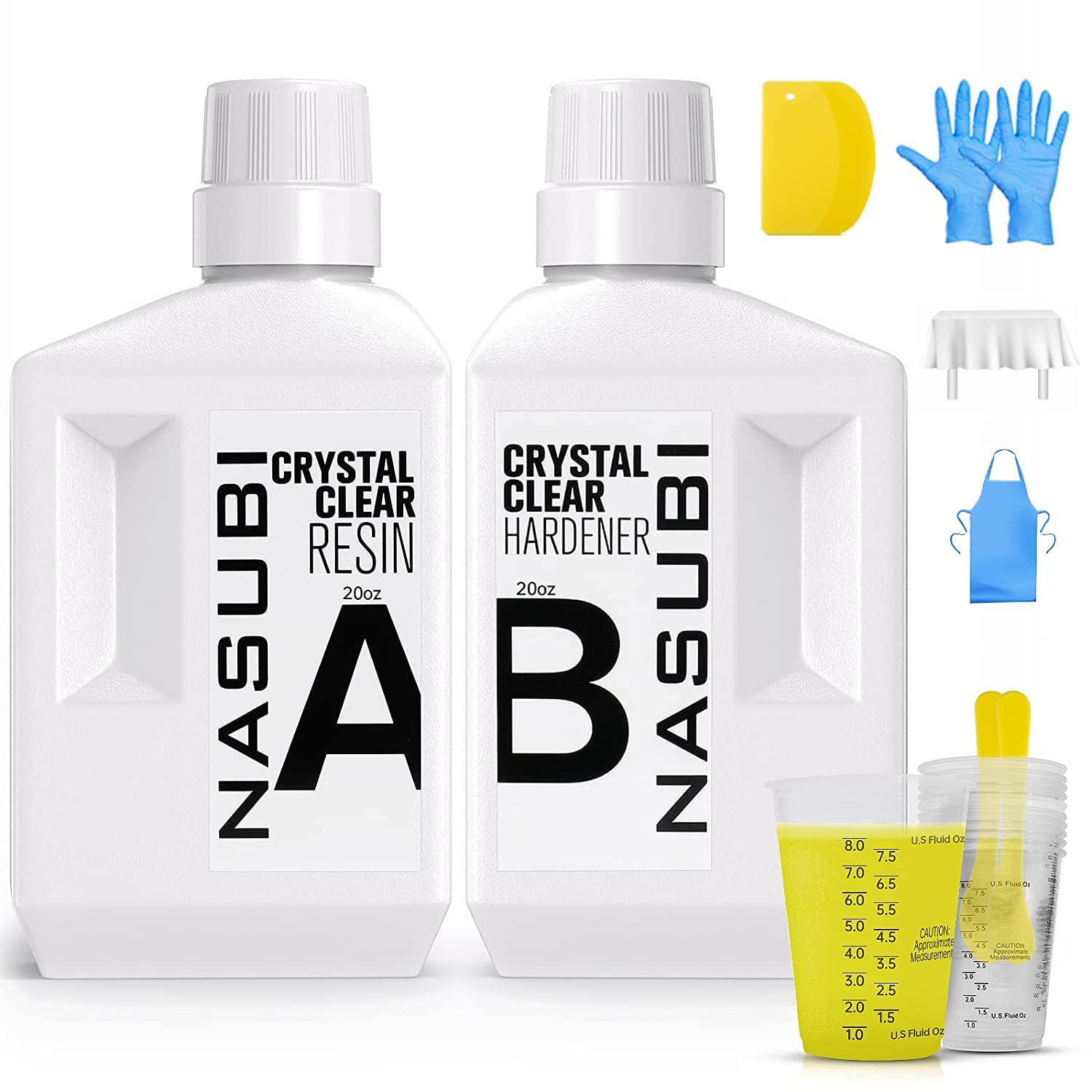 40oz Crystal Clear Epoxy Resin Kit - Non Yellowing Resin Kit for