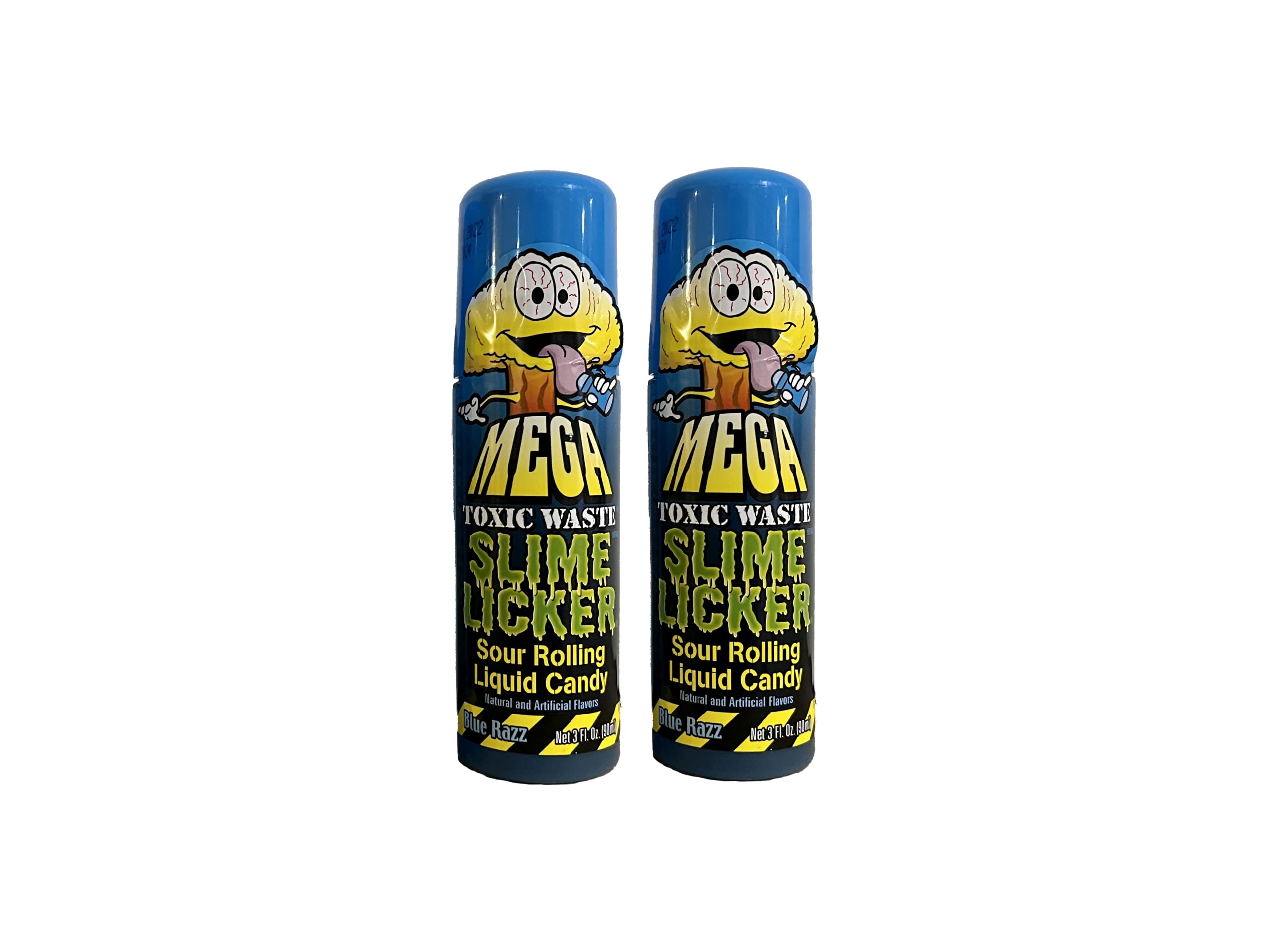 Slime Licker MEGA Size 2Pack of Sour Rolling Liquid Candy TWO Blue