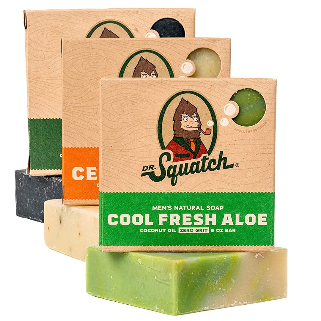 Dr. Squatch All Natural Bar Soap for Men with Zero Grit, 3 Pack, Cedar  Citrus