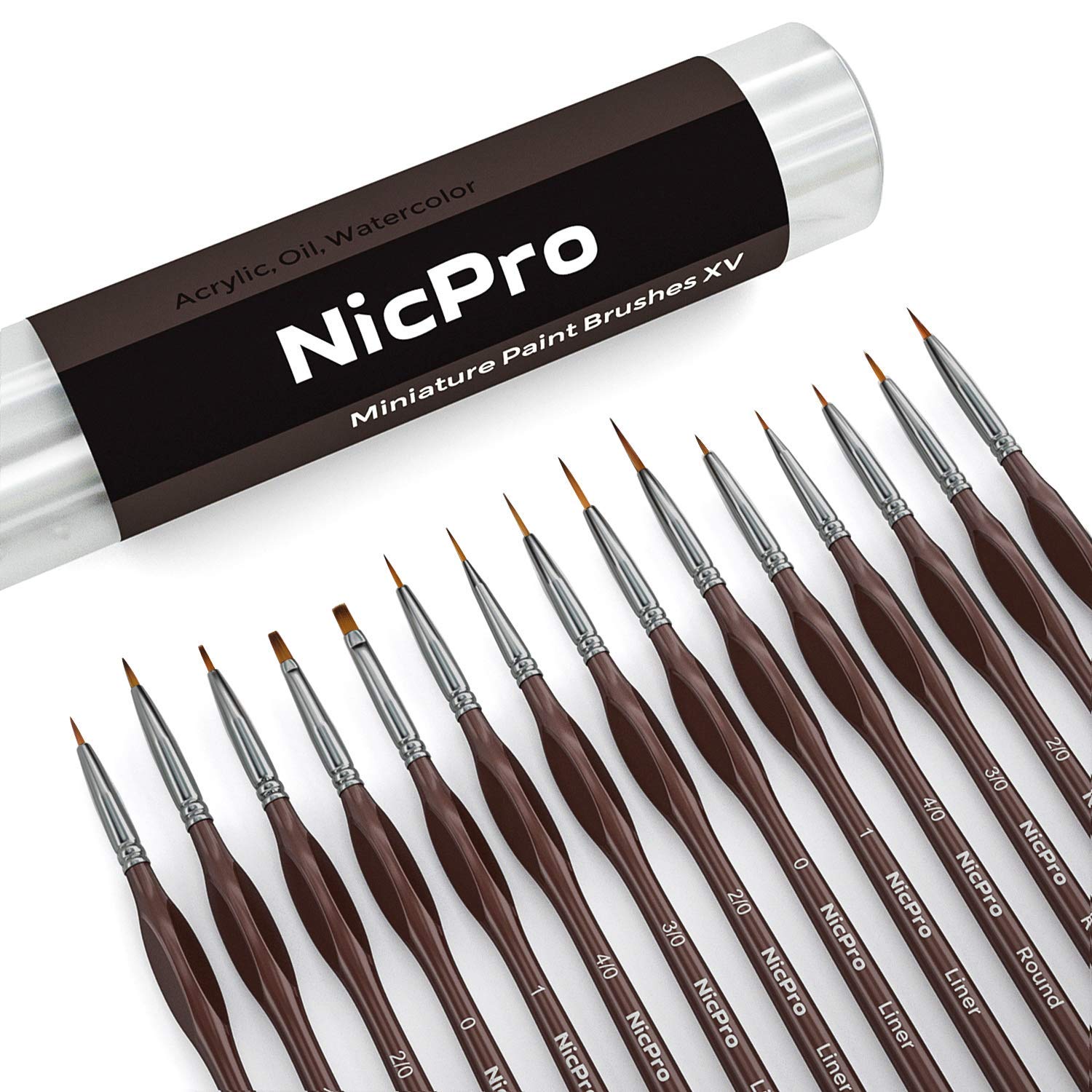 Nicpro Micro Detail Paint Brush Set 15 Small Professional Artist Miniature  Fine Detail Brushes for Art Watercolor Oil Acrylic Craft Models Rock  Painting Citadel & Paint by Number -Come with Holder Brown
