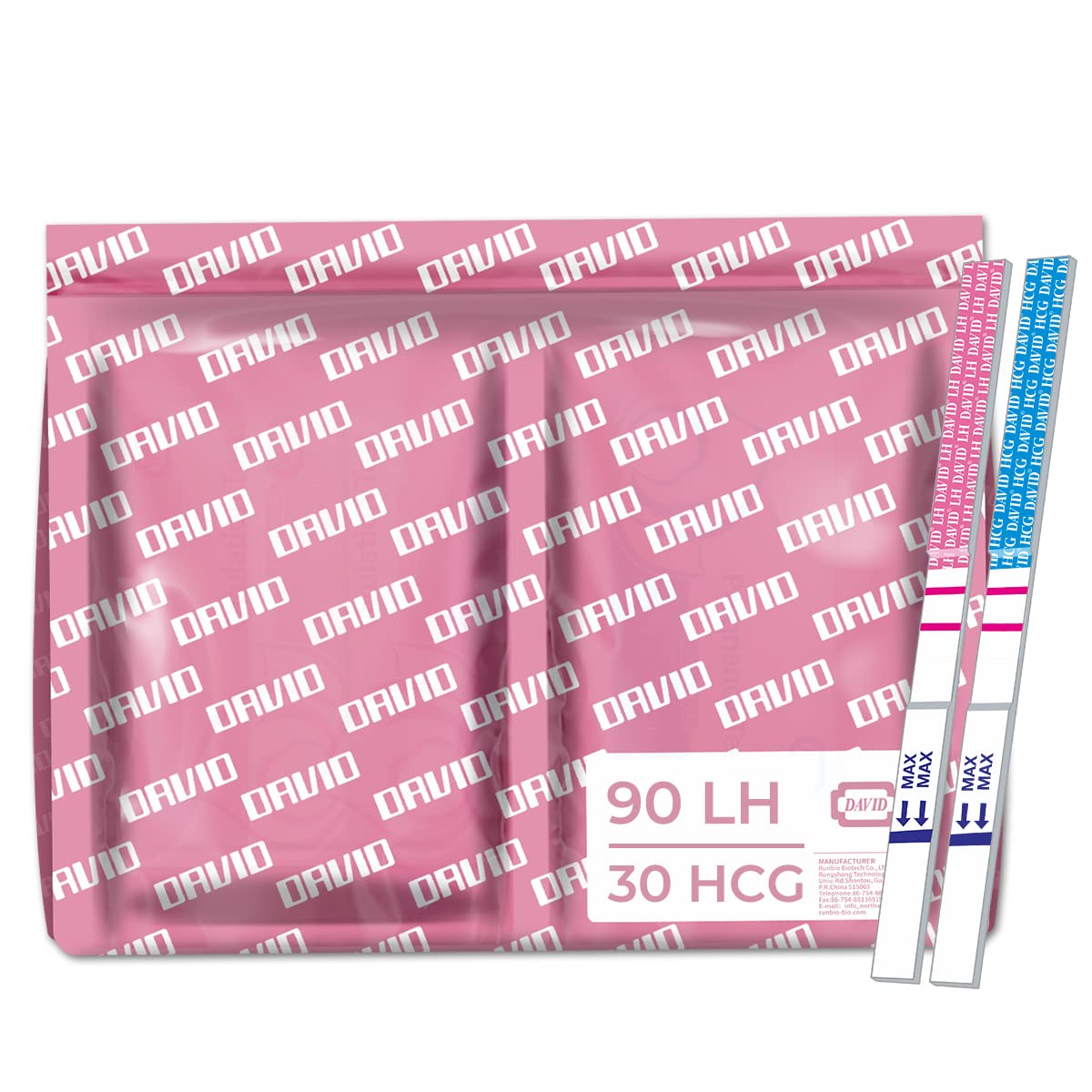 DAVID 90 Ovulation and 30 Pregnancy Test Strips Predictor Kit Fertility