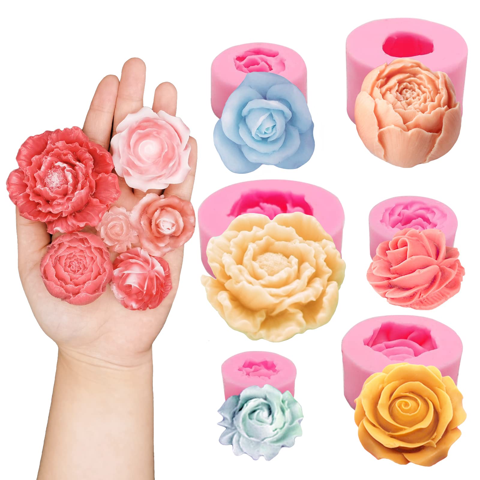 3D Flower Candle Molds Silicone Diy Craft Antique Candle Molds for Candle  Making