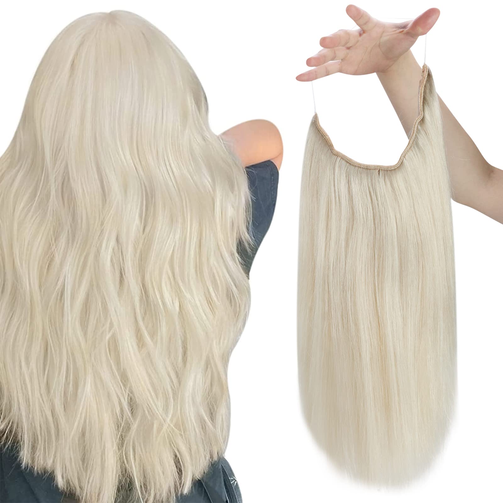 Sunny Human Hair Weft 20 inch Medium Brown and Caramel Blonde Highlights Real Human Hair 100g