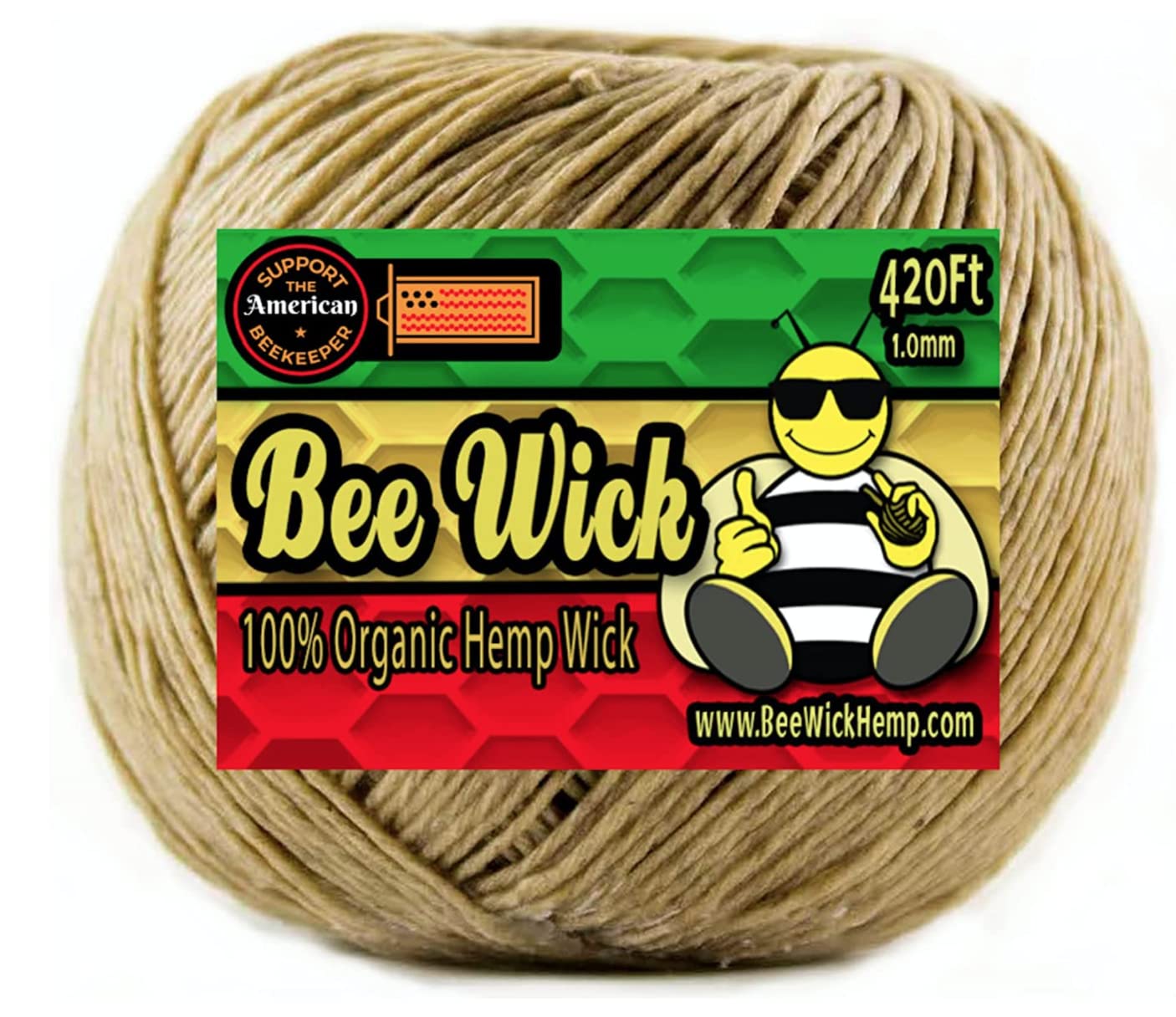 WAXED HEMP WICK -TWINE Organic bees wax Crafts -candle wick holds flame