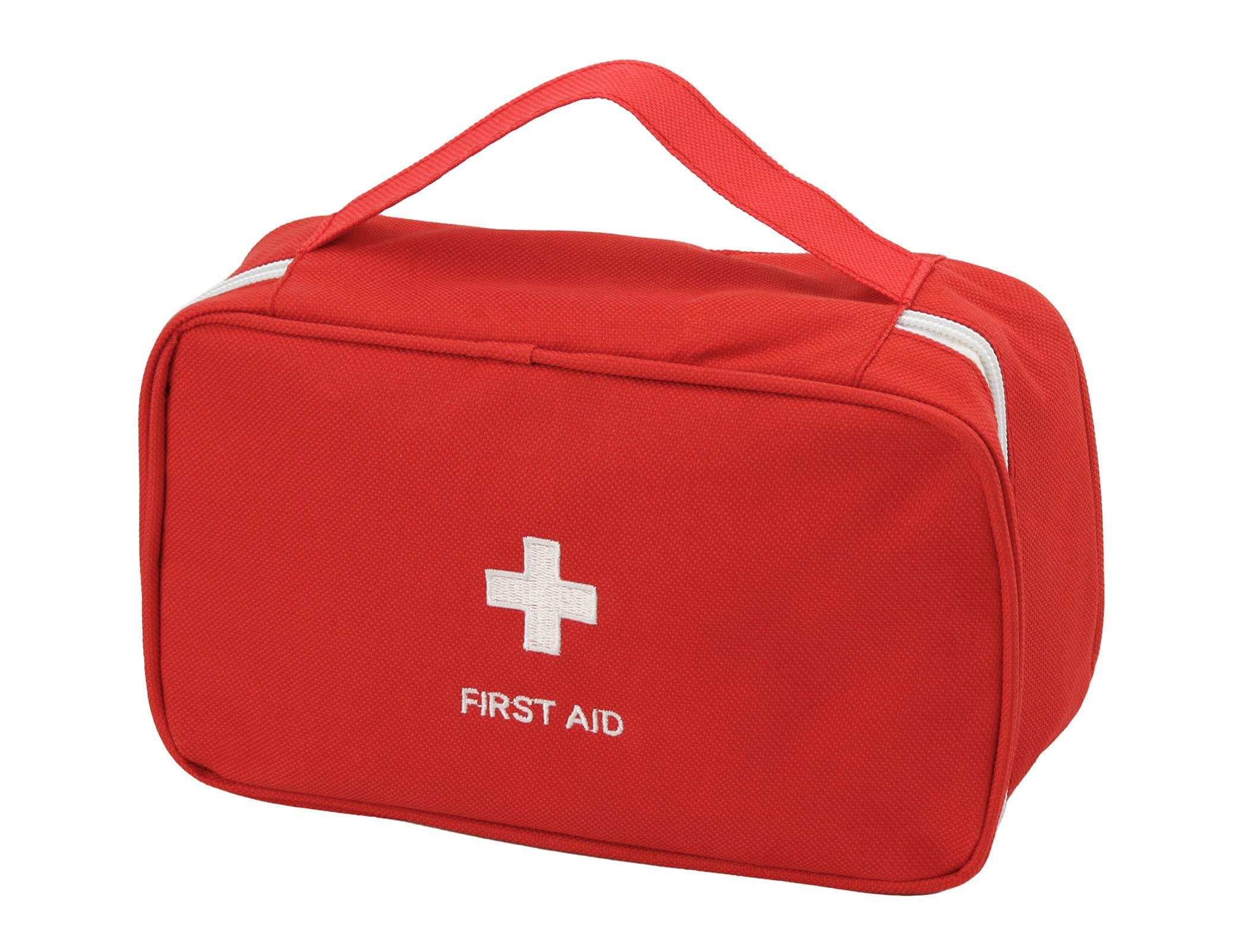 TOPASION Portable Empty First Aid Kit Bag Travel Medicine Pouch Small  Medical Bag (Red)